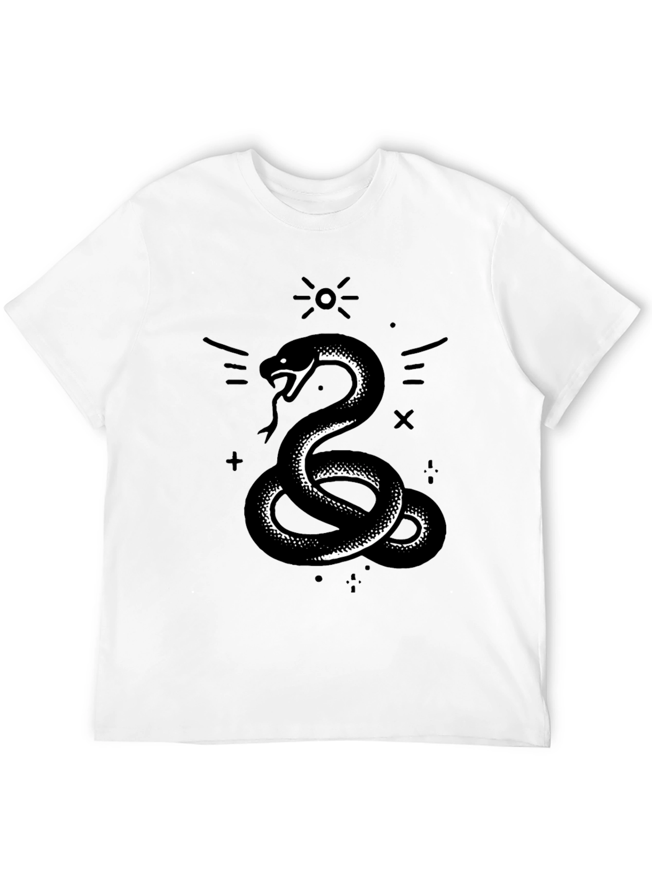 Serpent Graphic Tee - Stylish Black Cotton T-Shirt