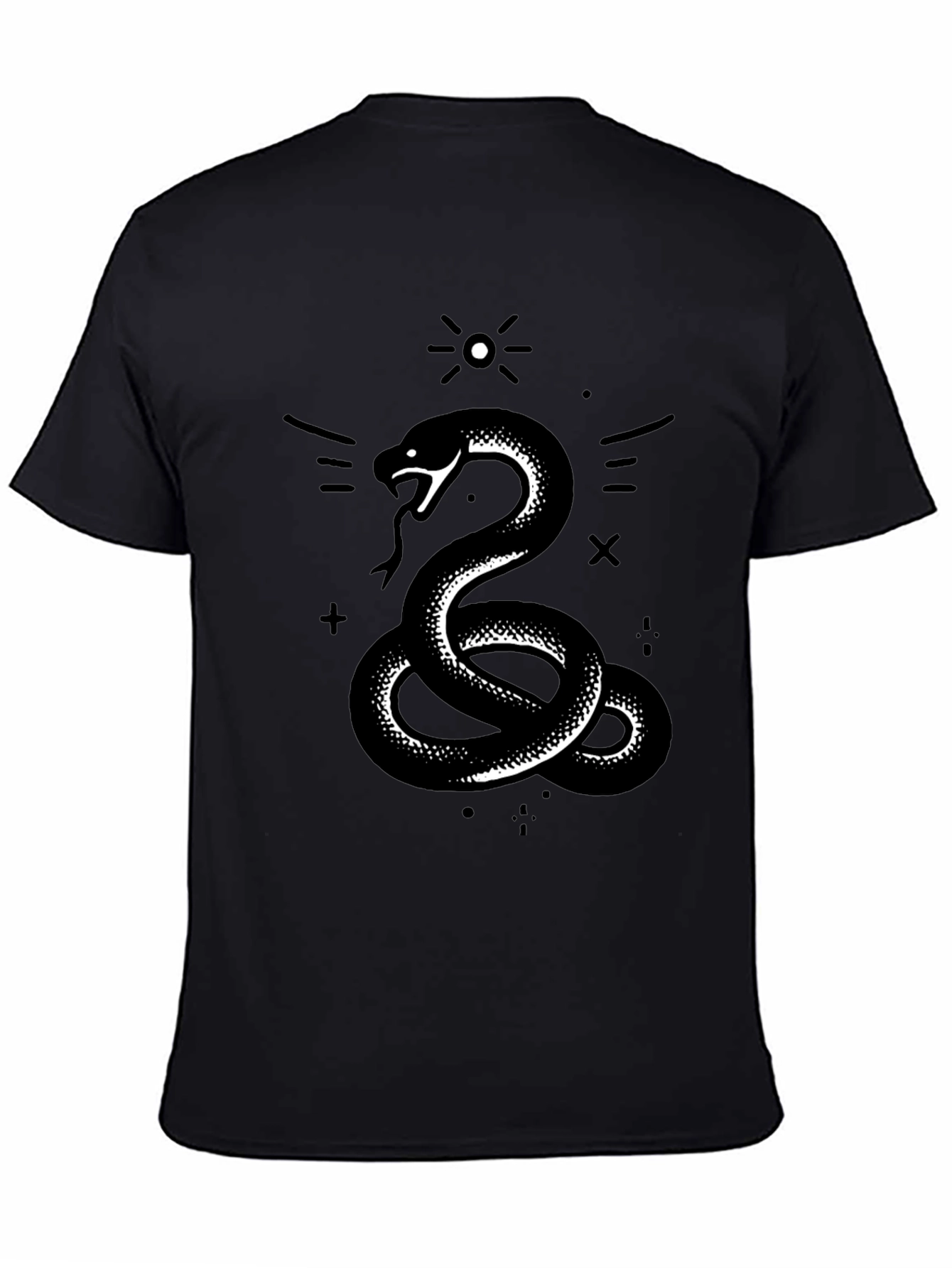 Serpent Graphic Tee - Stylish Black Cotton T-Shirt