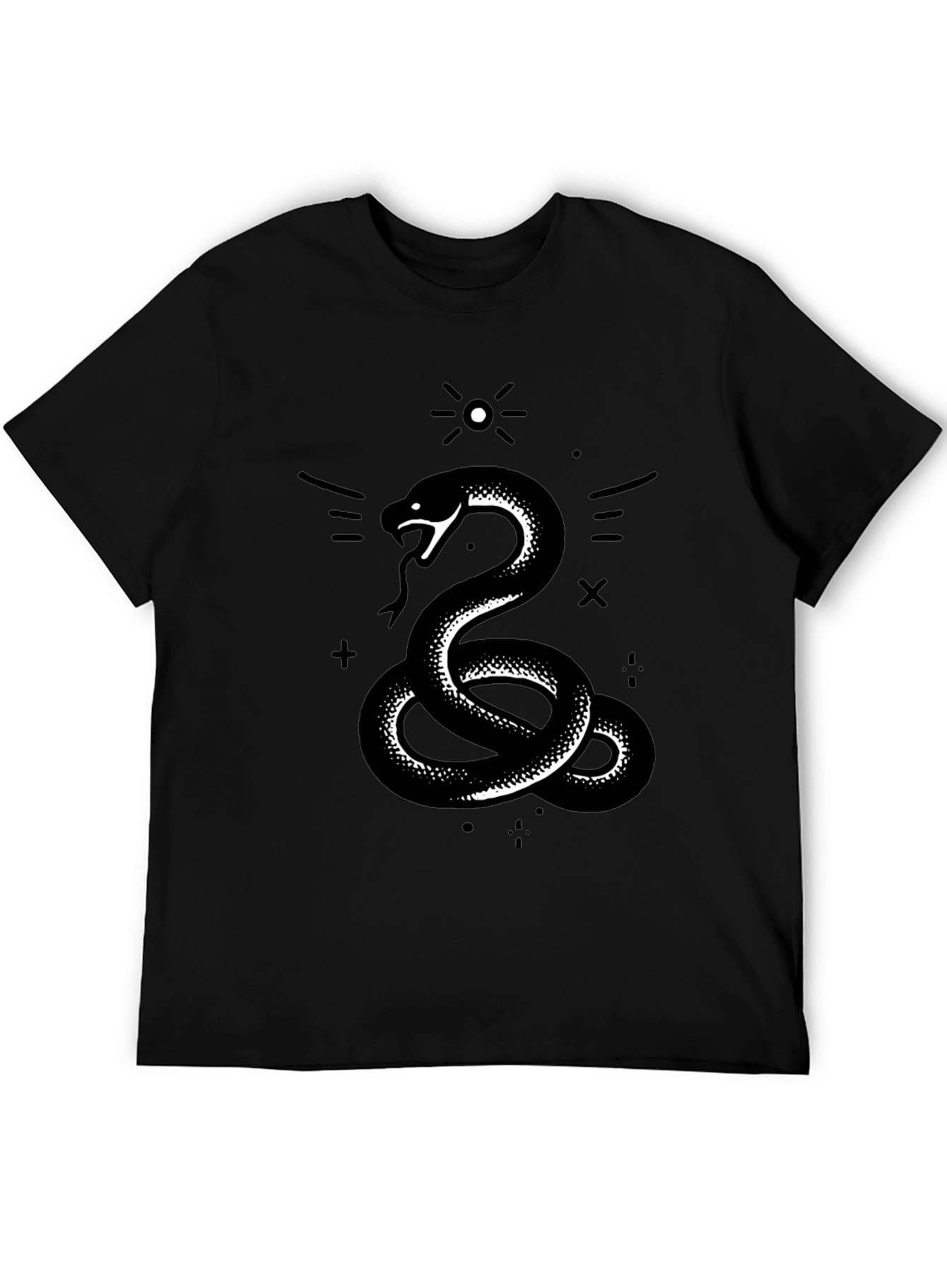 Serpent Graphic Tee - Stylish Black Cotton T-Shirt