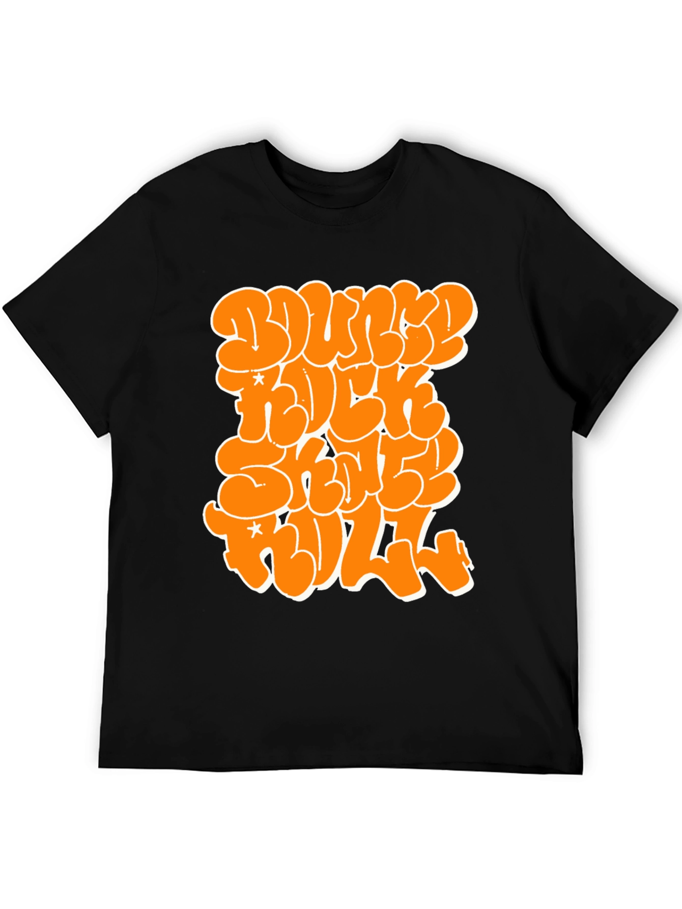 Bounce Rock Skate Roll Black Graphic Tee