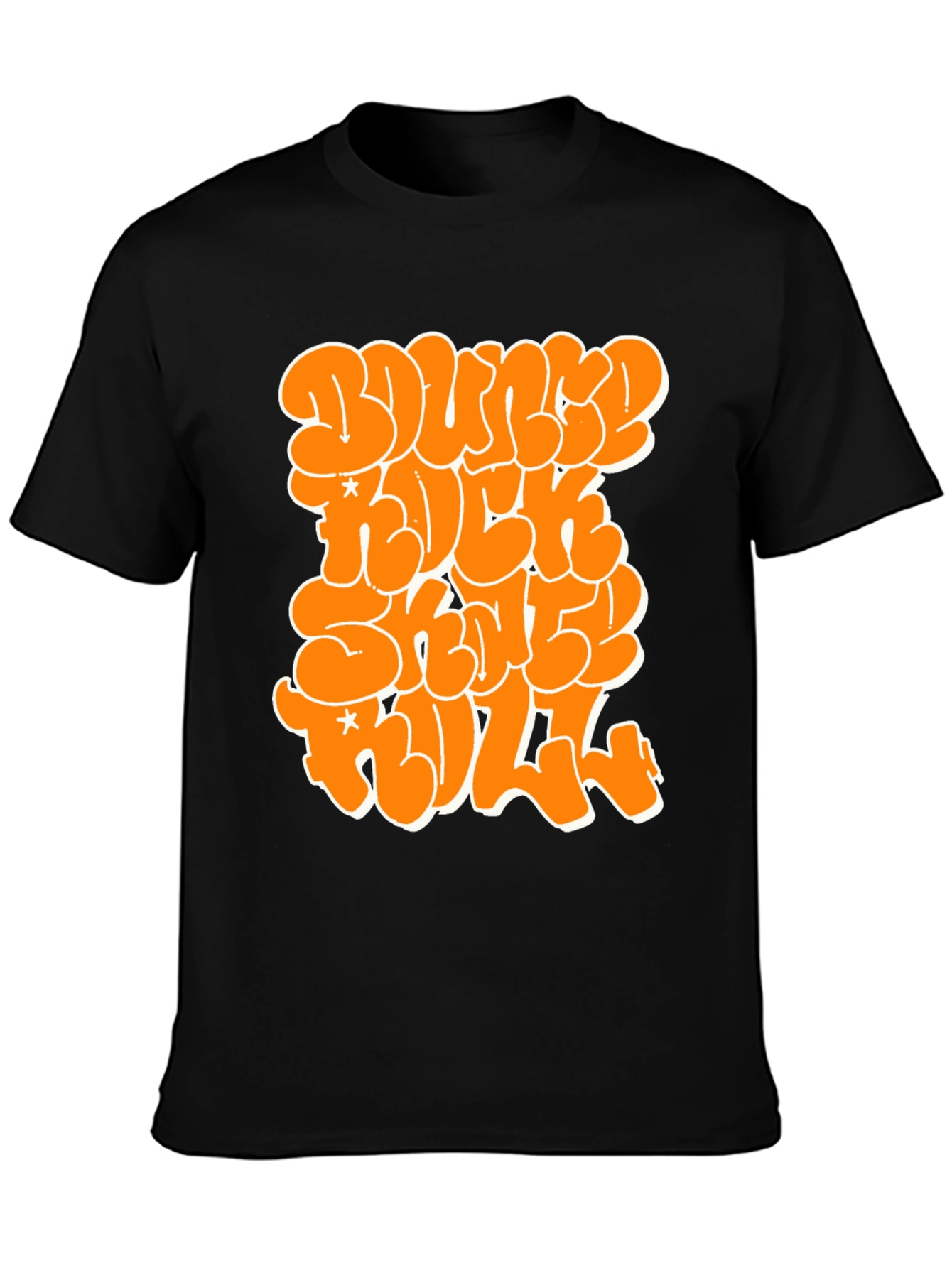 Bounce Rock Skate Roll Black Graphic Tee