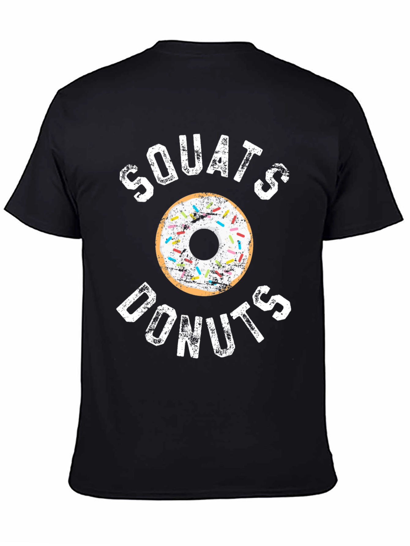 Squats Donuts Black Graphic T-Shirt