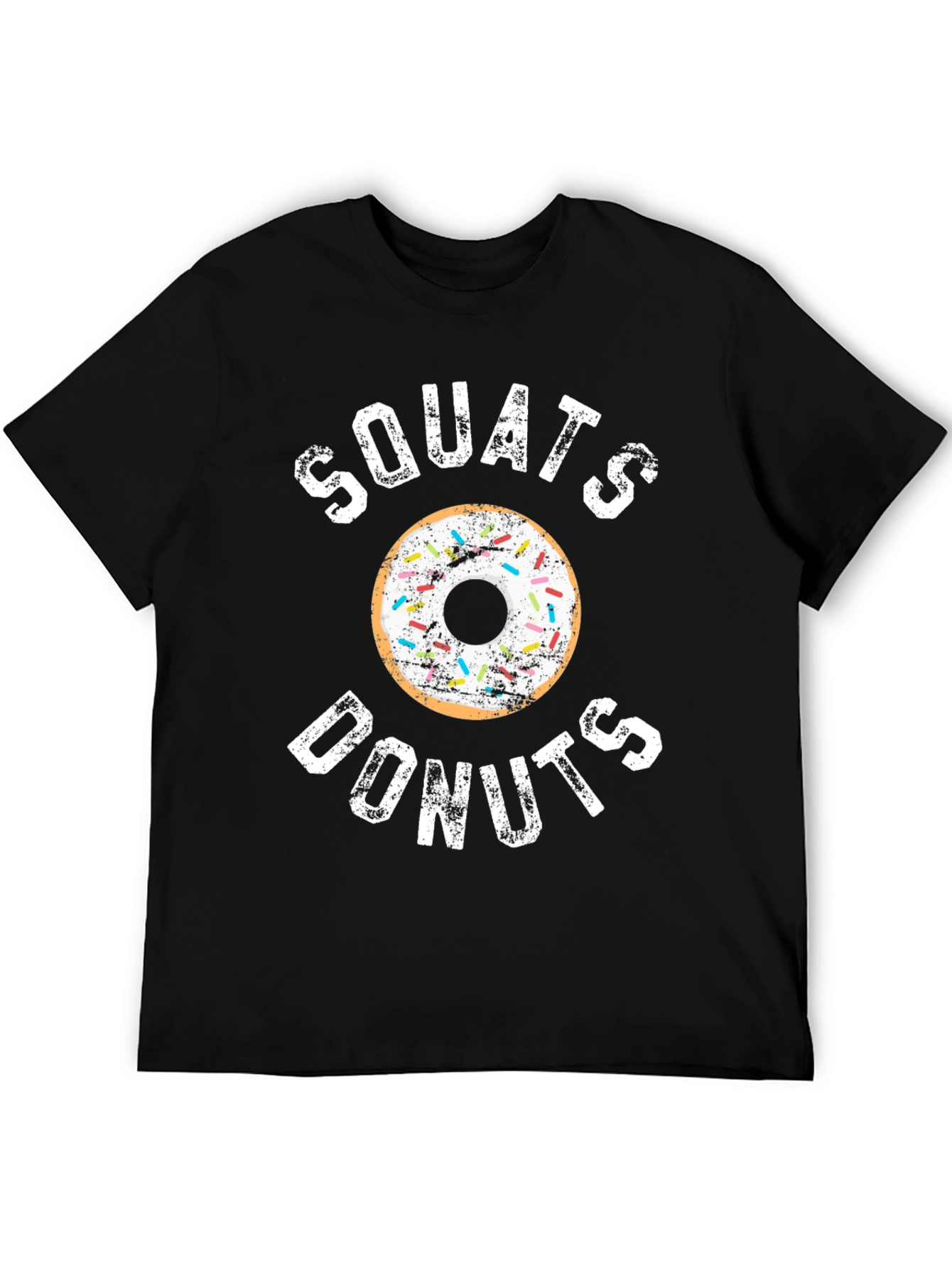 Squats Donuts Black Graphic T-Shirt