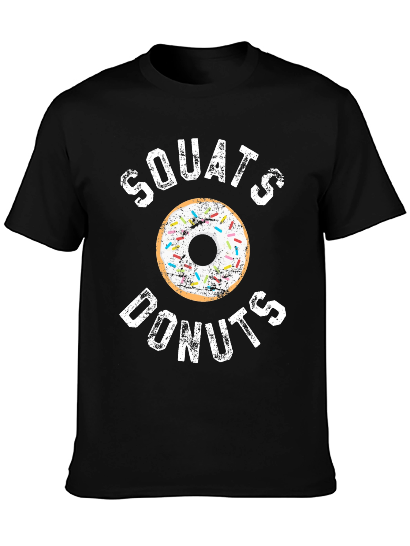 Squats Donuts Black Graphic T-Shirt