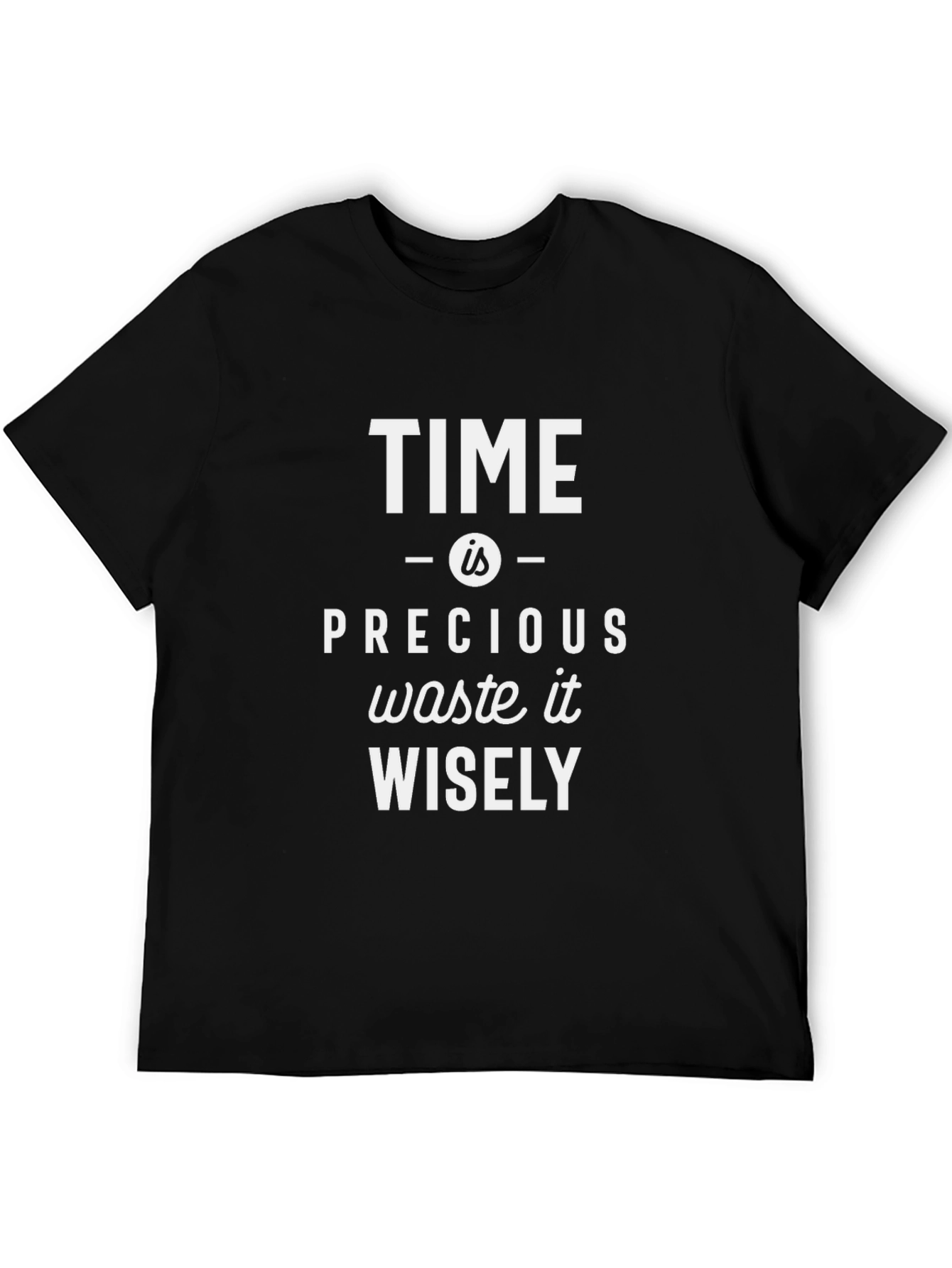 Time is Precious Graphic Tee - Black Cotton T-Shirt