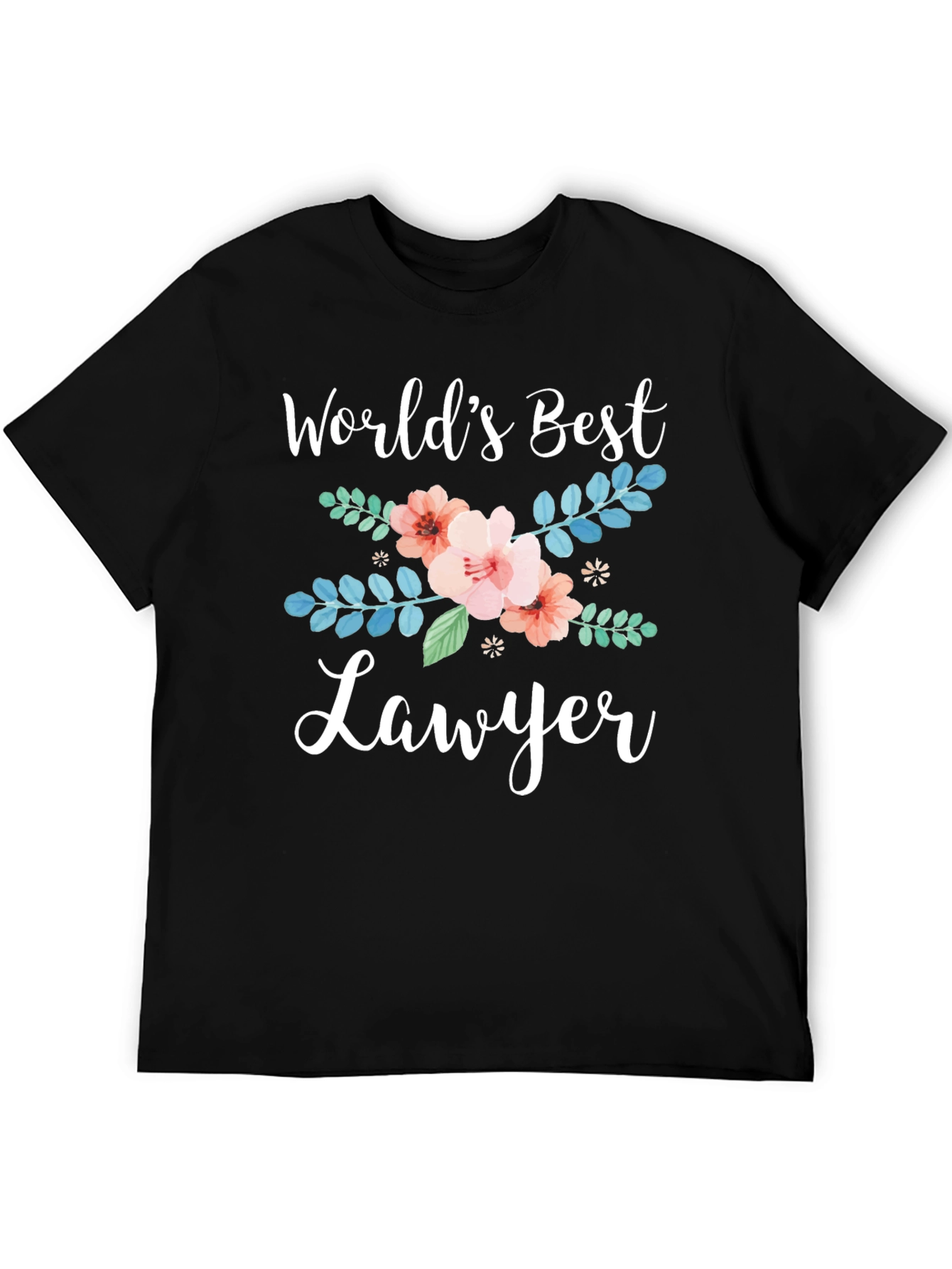 Worlds Best Lawyer Floral Graphic Tee