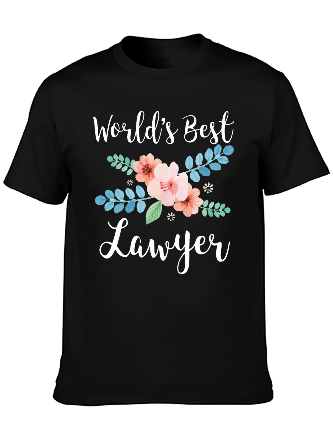 Worlds Best Lawyer Floral Graphic Tee