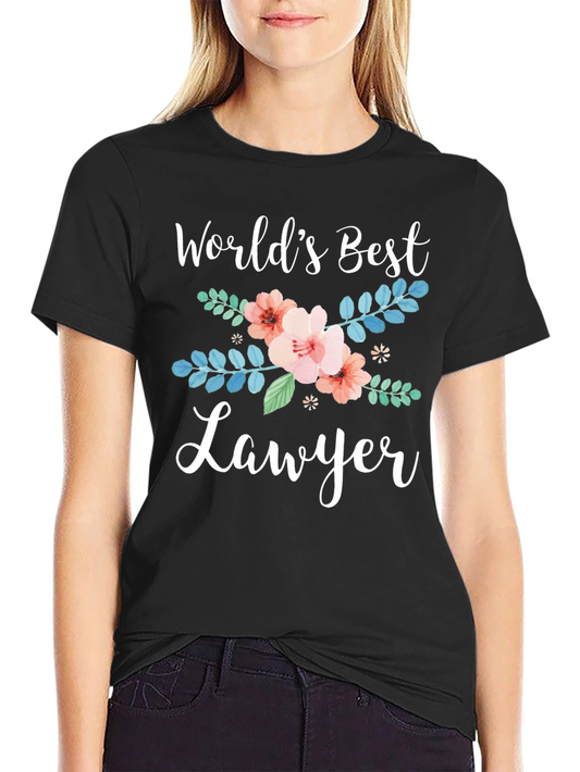 Worlds Best Lawyer Floral Graphic Tee