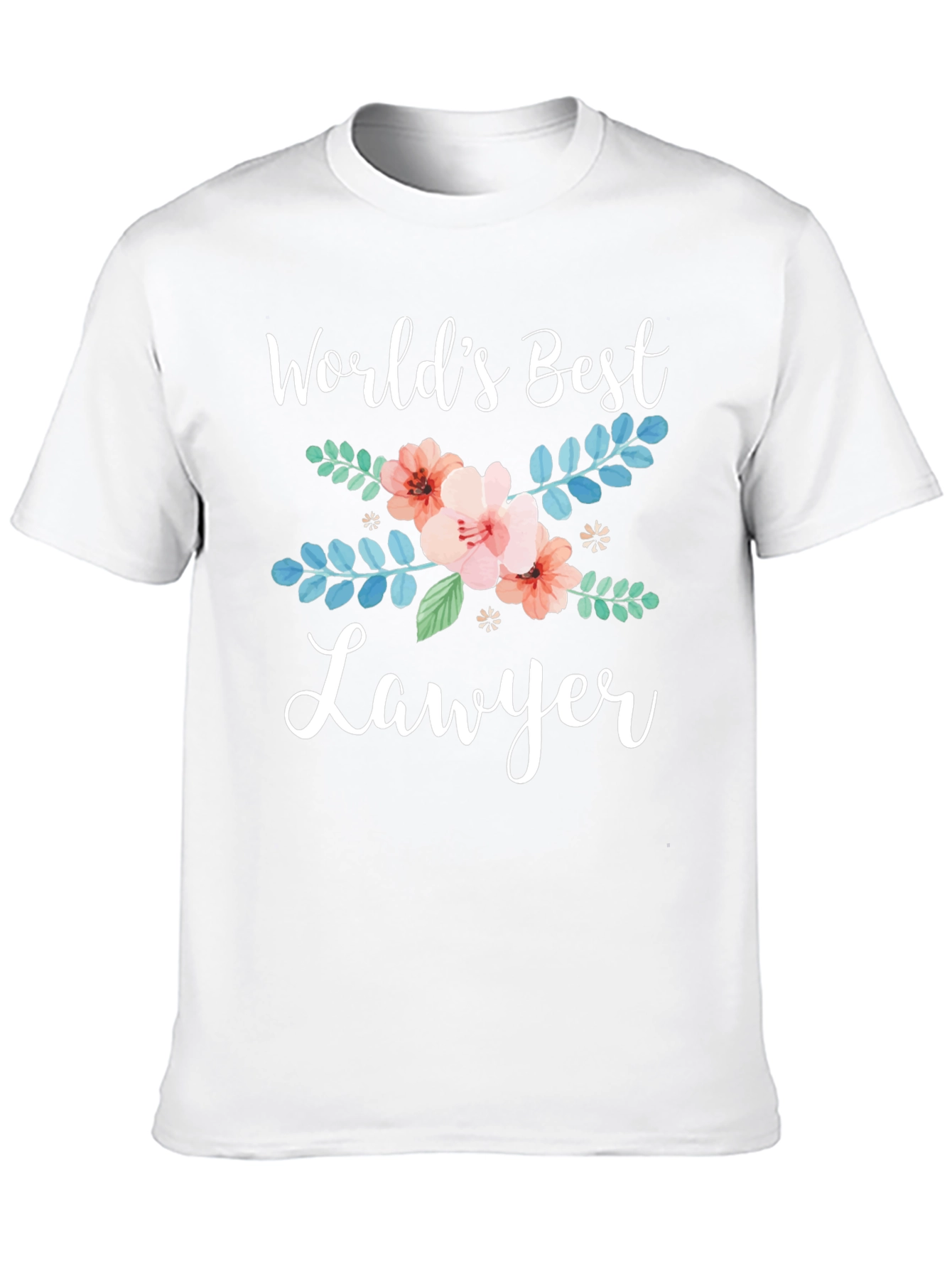 Worlds Best Lawyer Floral Graphic Tee