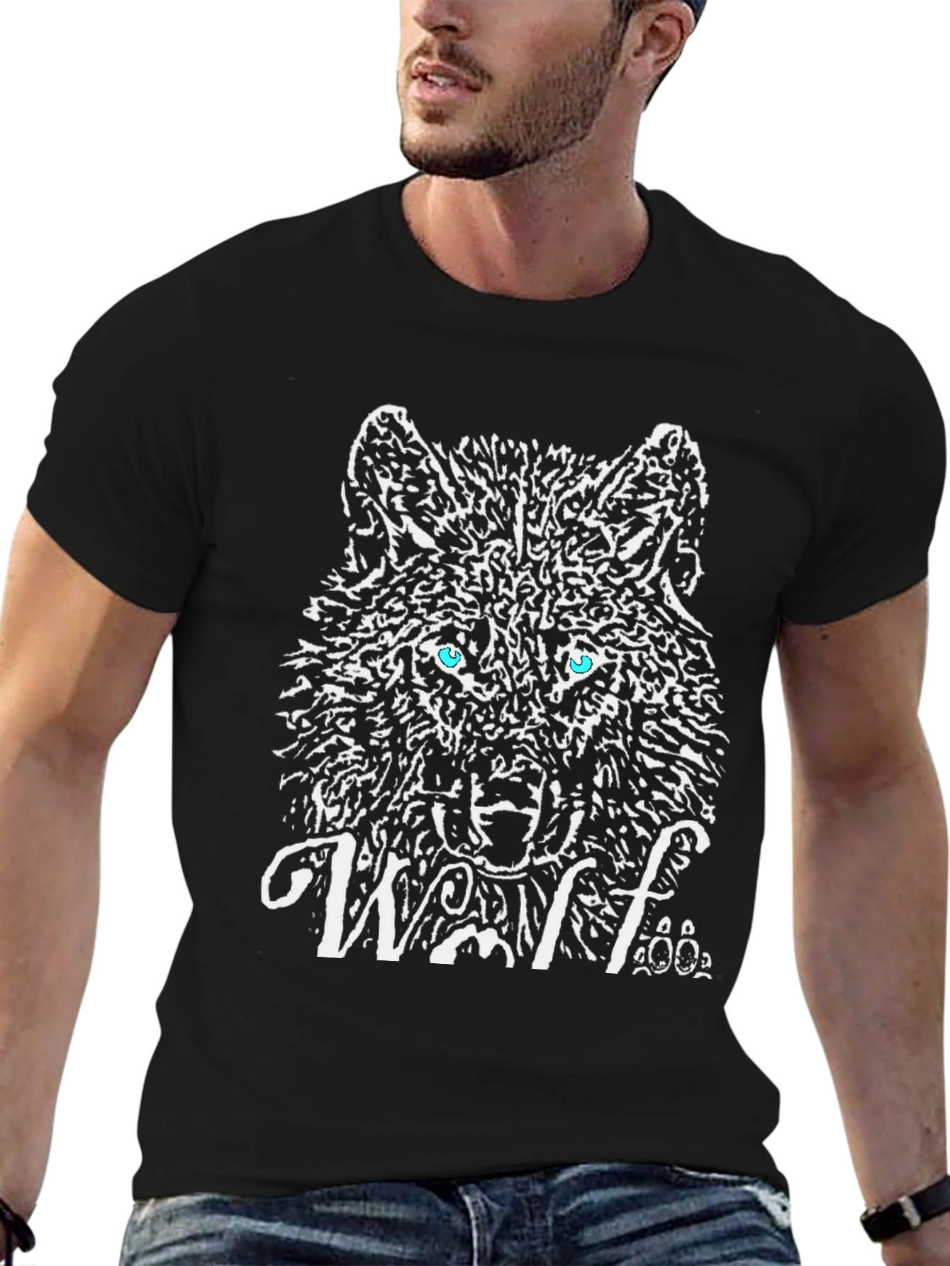 Wolf Graphic T-Shirt - Black Cotton Tee