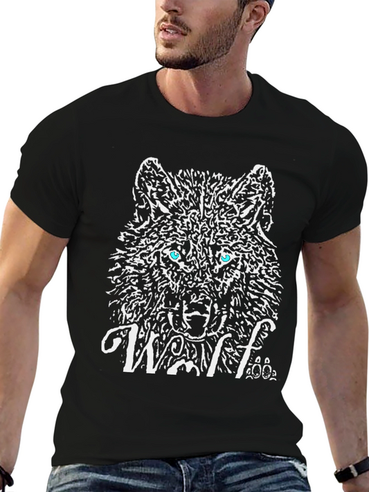 Wolf Graphic T-Shirt - Black Cotton Tee