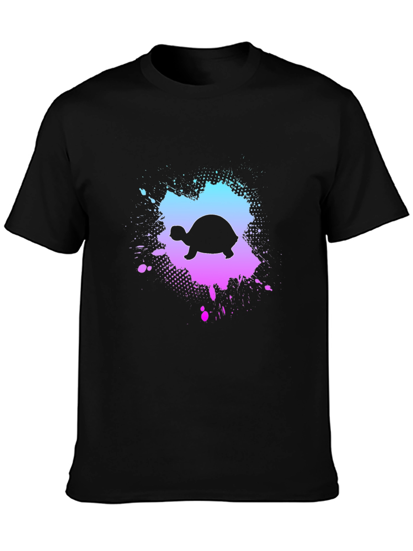 Turtle Splash Graphic Black T-Shirt