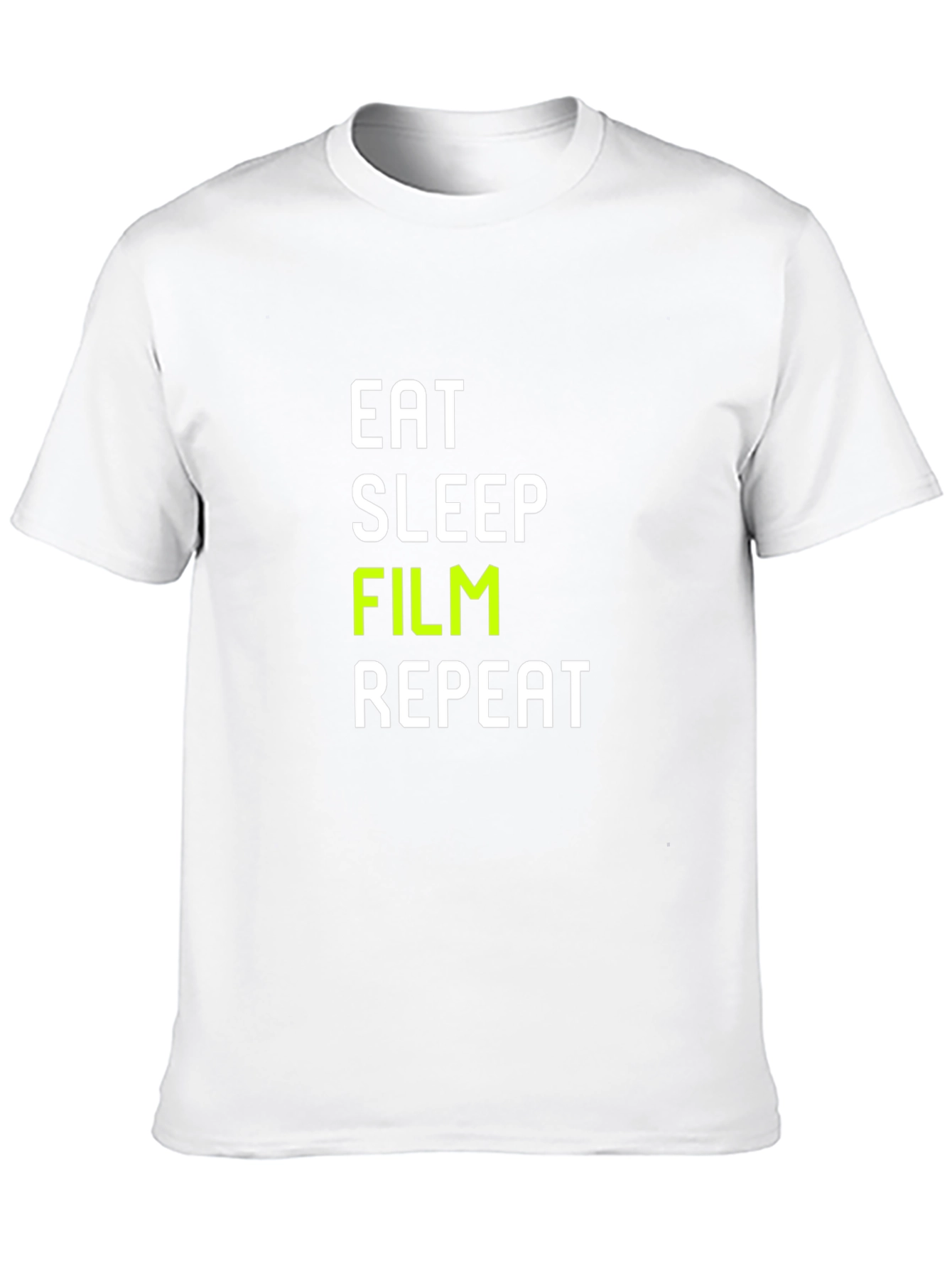 Eat Sleep Film Repeat - Crew Neck T-Shirt