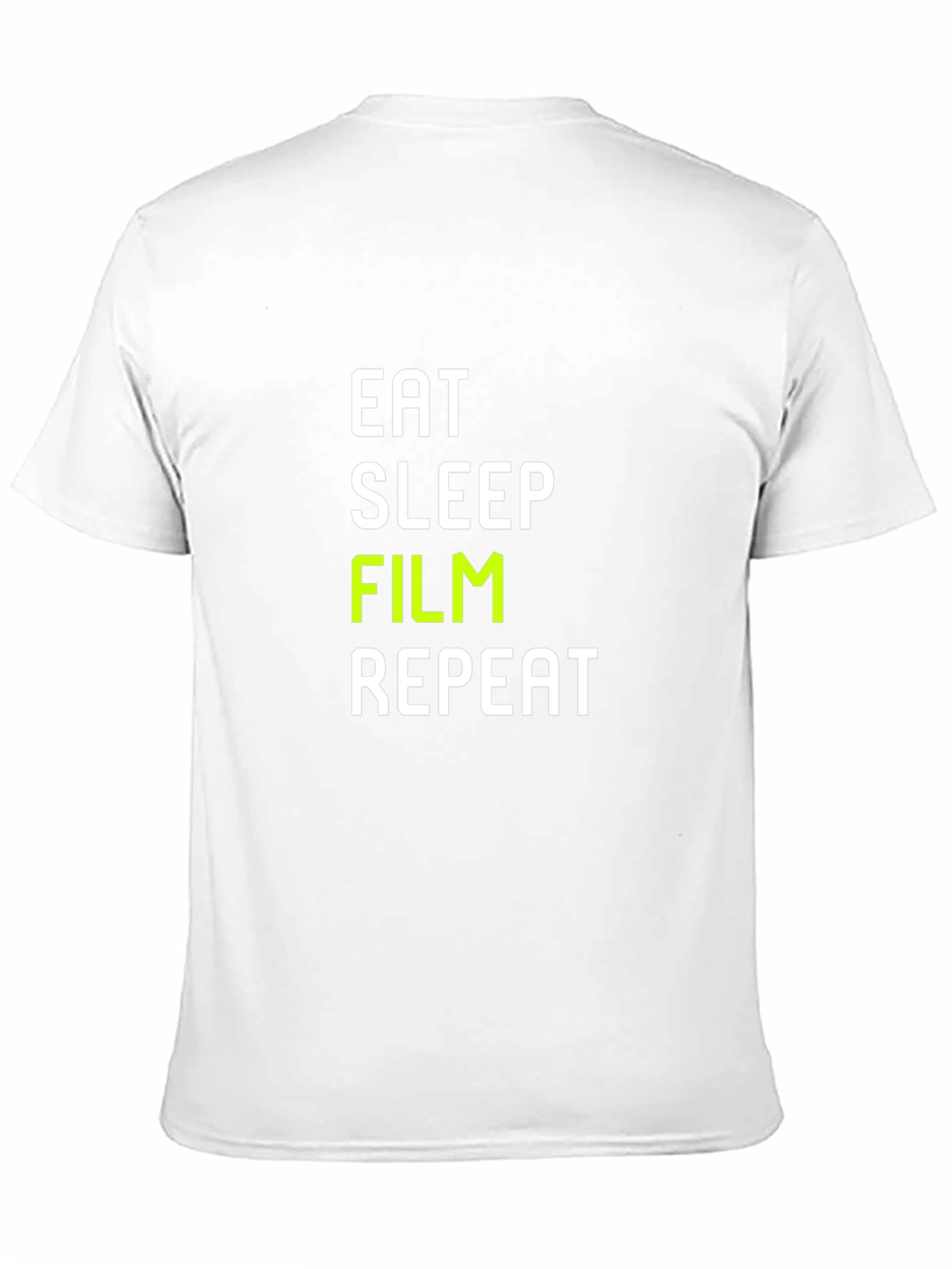 Eat Sleep Film Repeat - Crew Neck T-Shirt