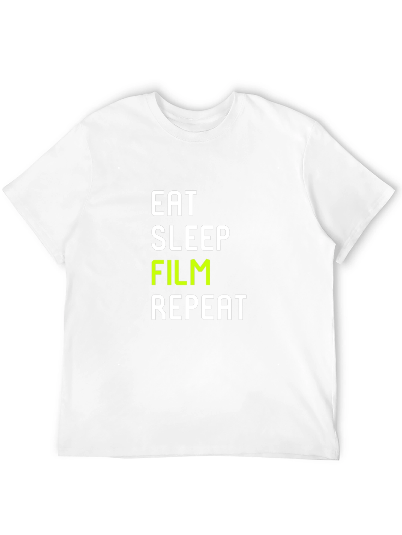 Eat Sleep Film Repeat - Crew Neck T-Shirt
