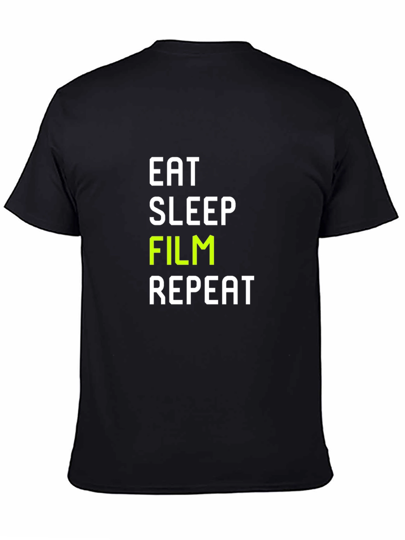 Eat Sleep Film Repeat - Crew Neck T-Shirt
