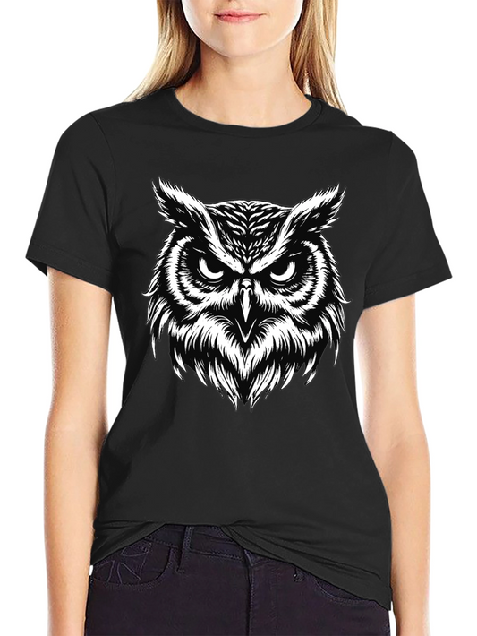 Cool Owl Graphic Black T-Shirt