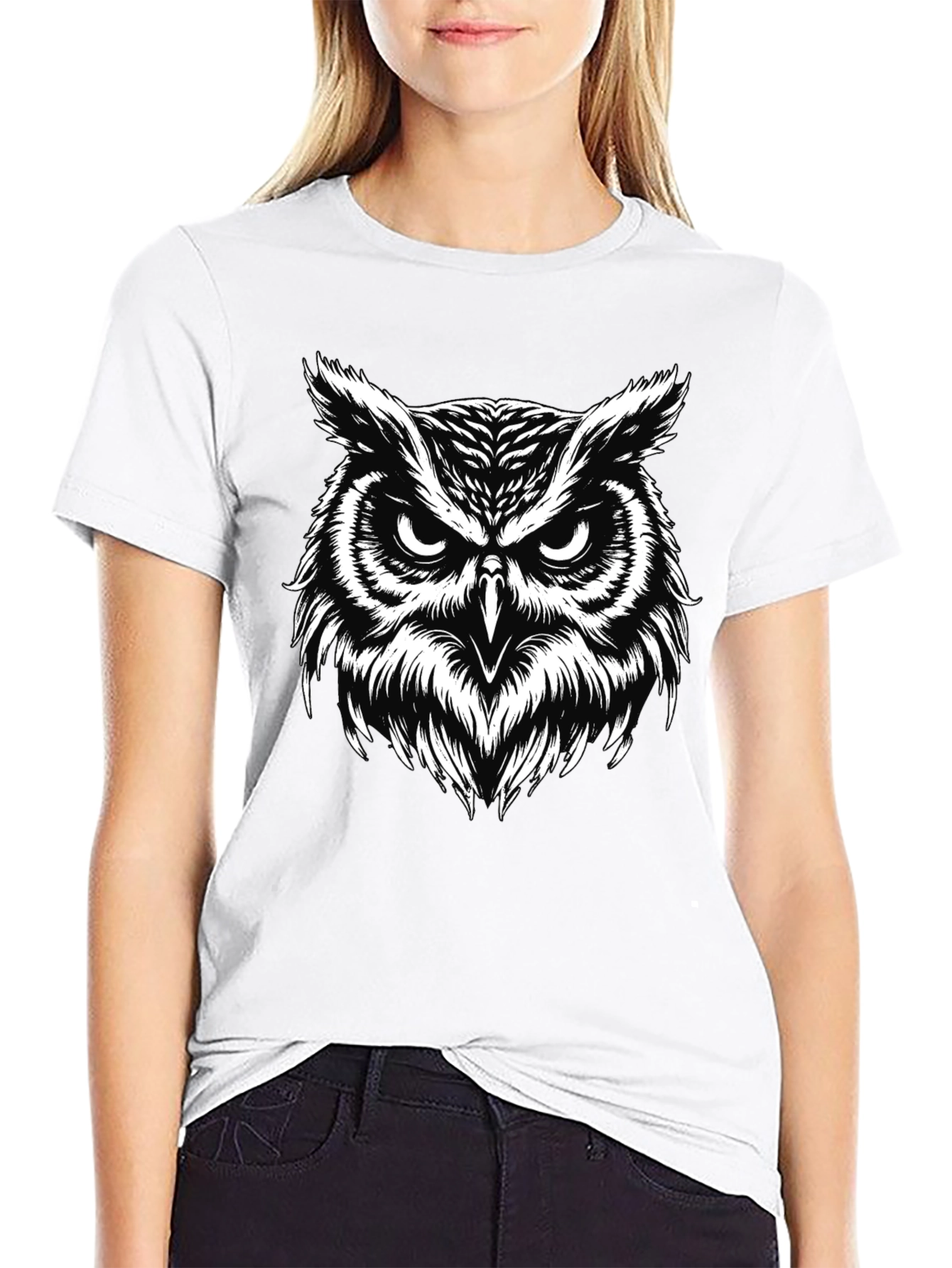 Cool Owl Graphic Black T-Shirt
