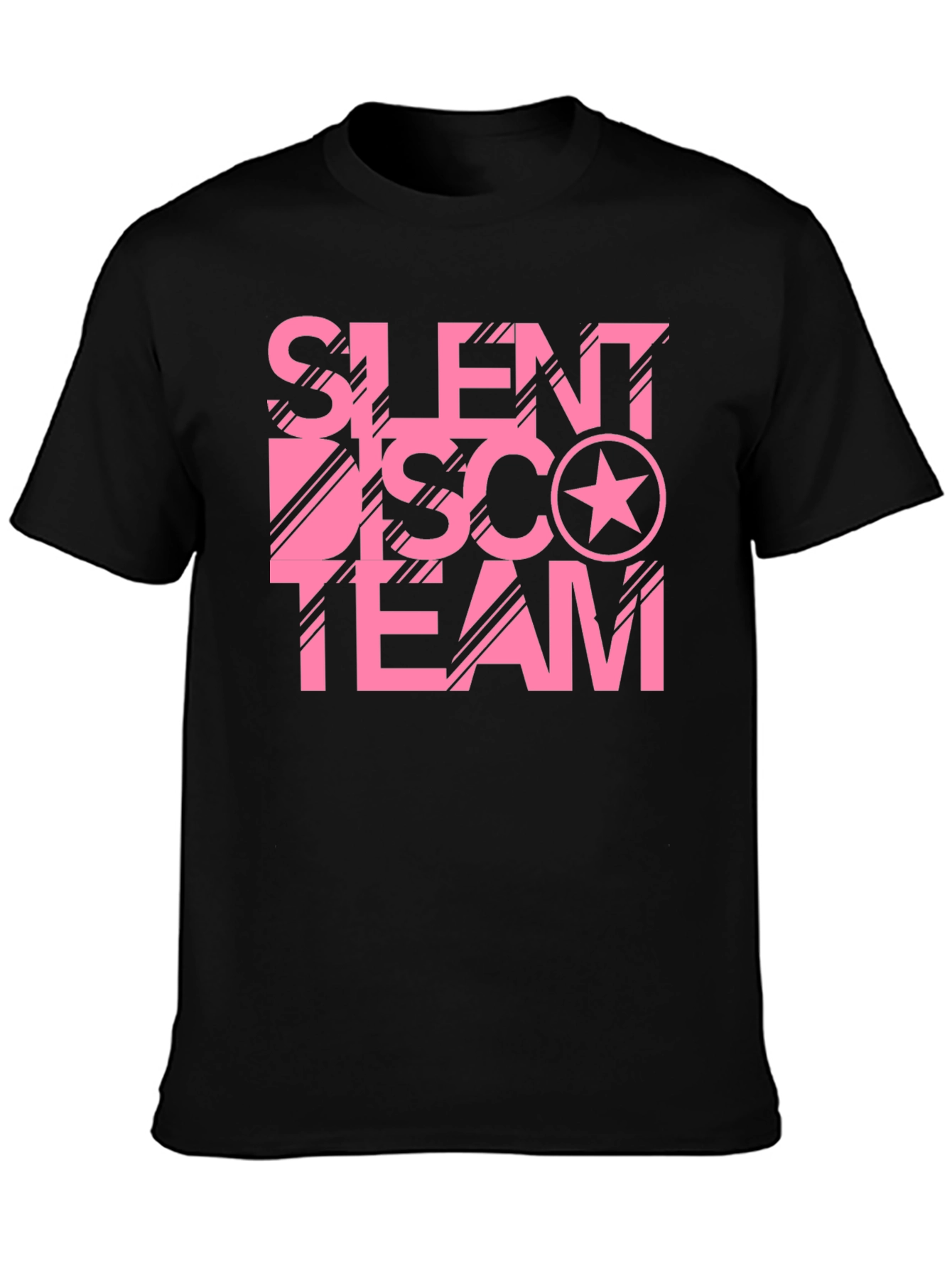 Silent Disco Team Black Cotton Graphic Tee