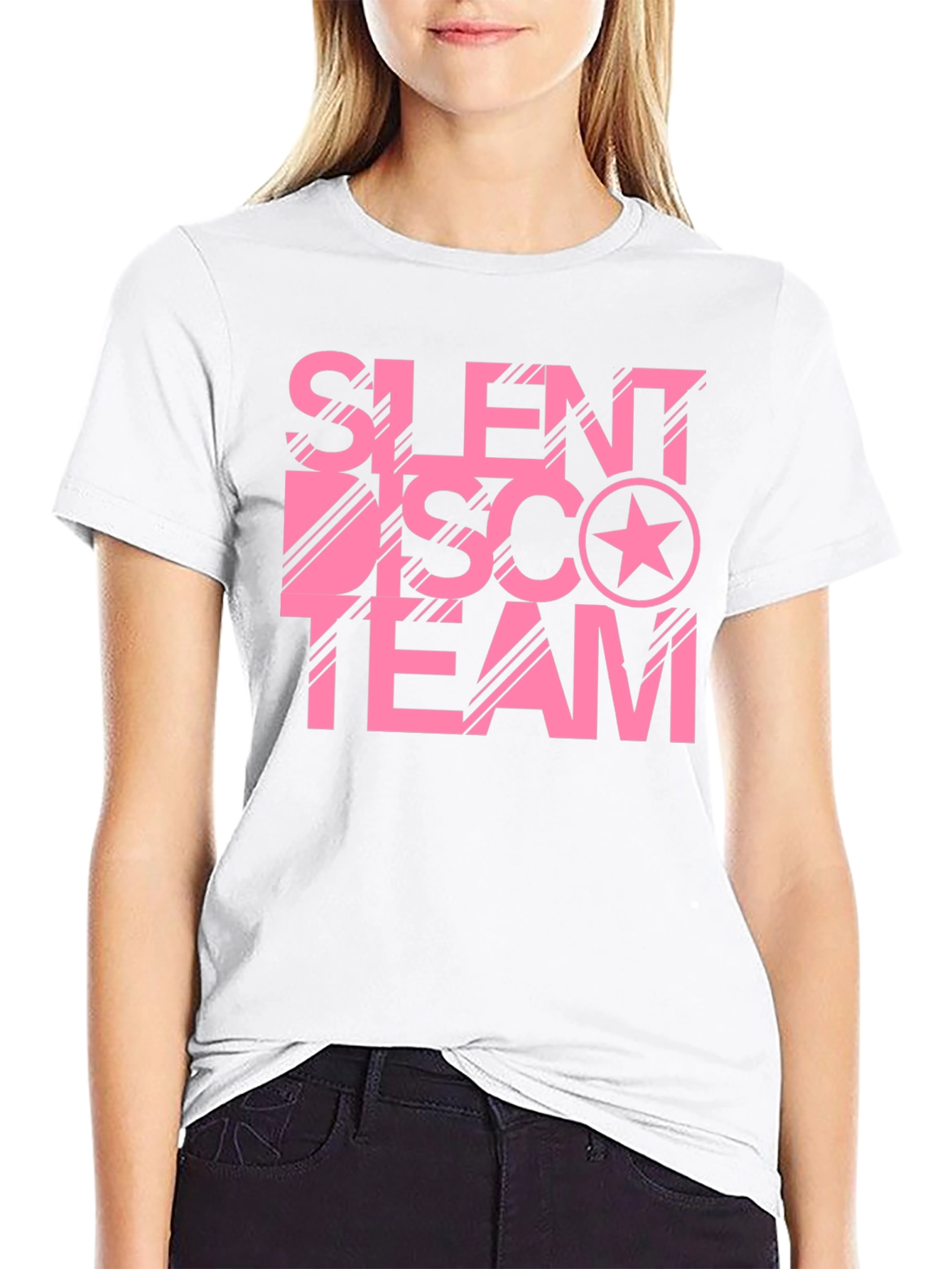 Silent Disco Team Black Cotton Graphic Tee