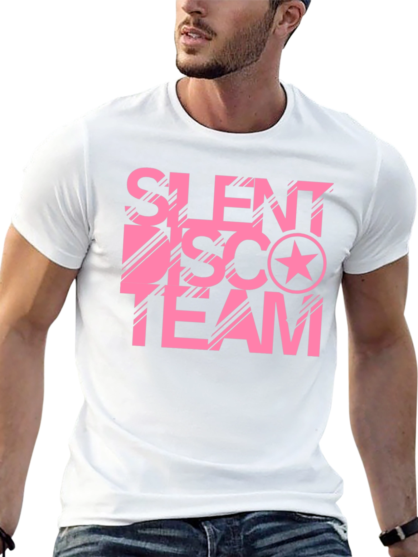 Silent Disco Team Black Cotton Graphic Tee