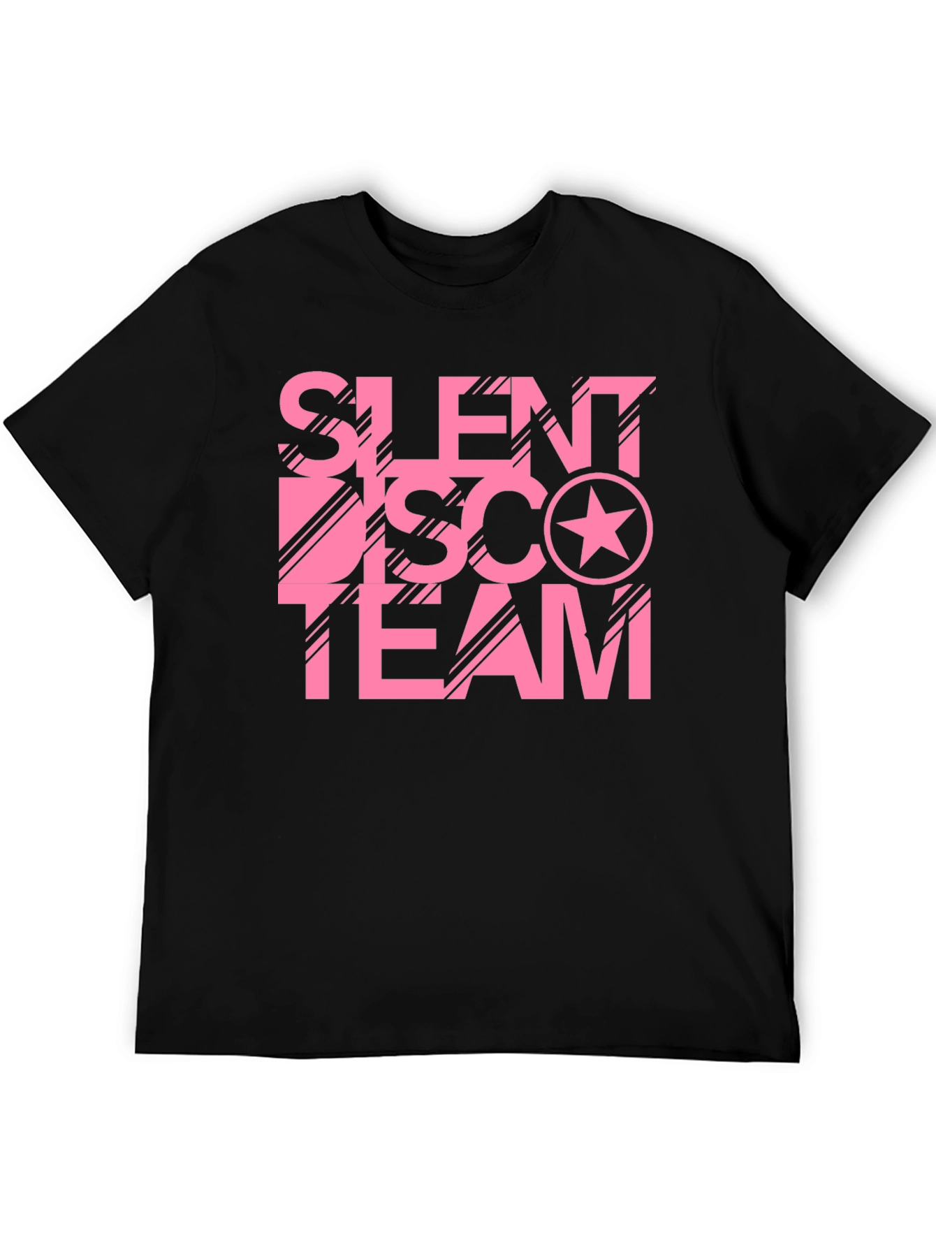 Silent Disco Team Black Cotton Graphic Tee