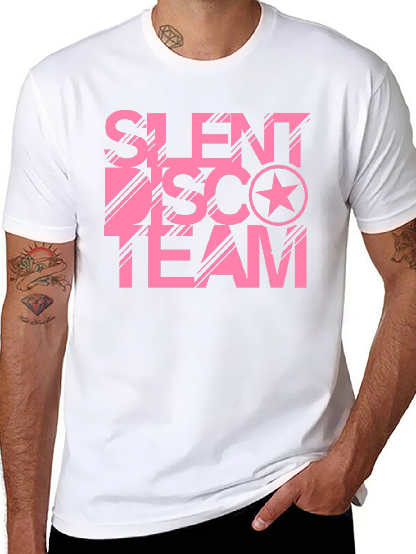 Silent Disco Team Black Cotton Graphic Tee