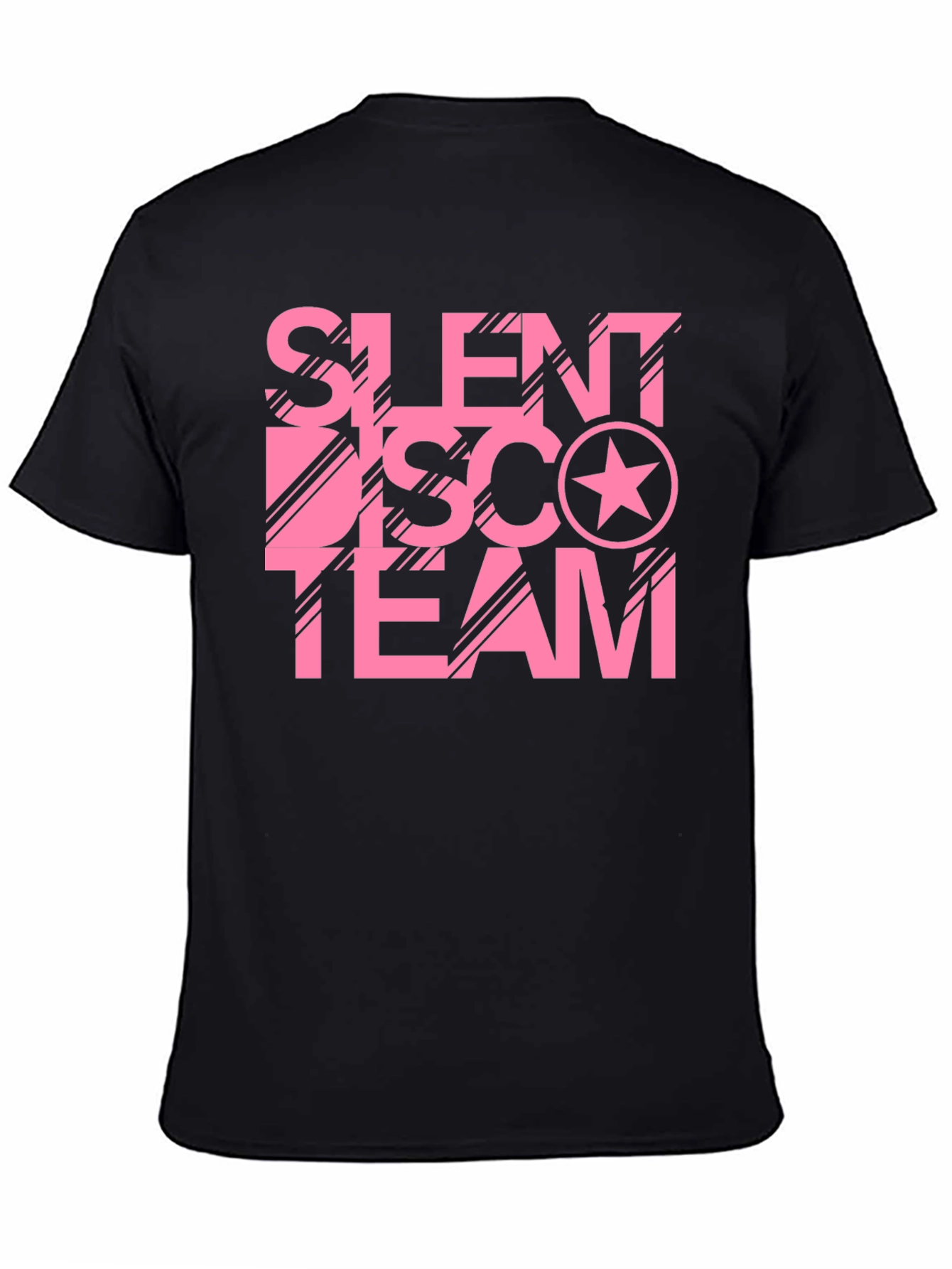 Silent Disco Team Black Cotton Graphic Tee
