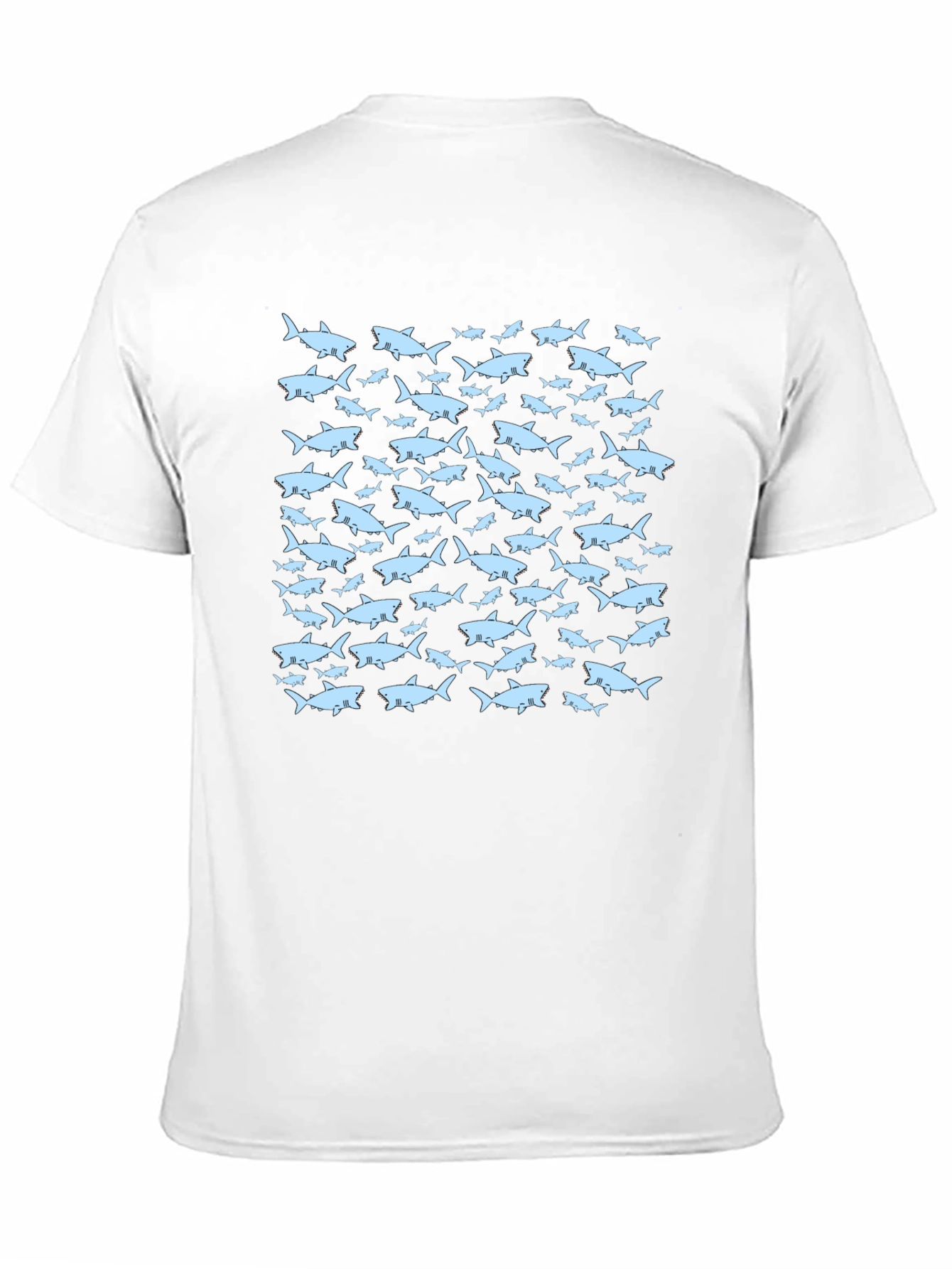 Shark Pattern Black T-Shirt