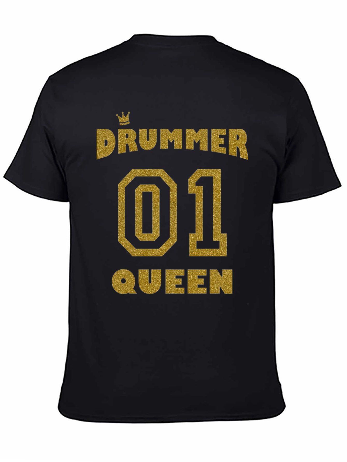 Drummer Queen 01 Glitter Print T-Shirt