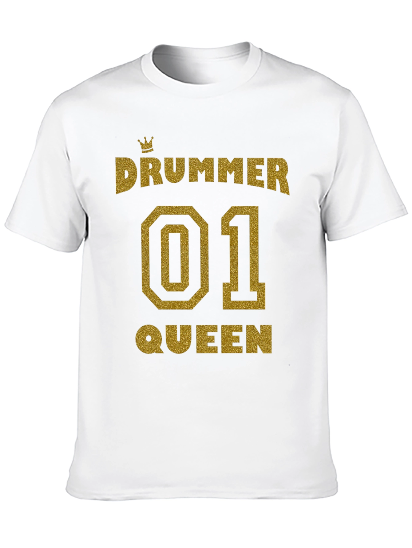 Drummer Queen 01 Glitter Print T-Shirt