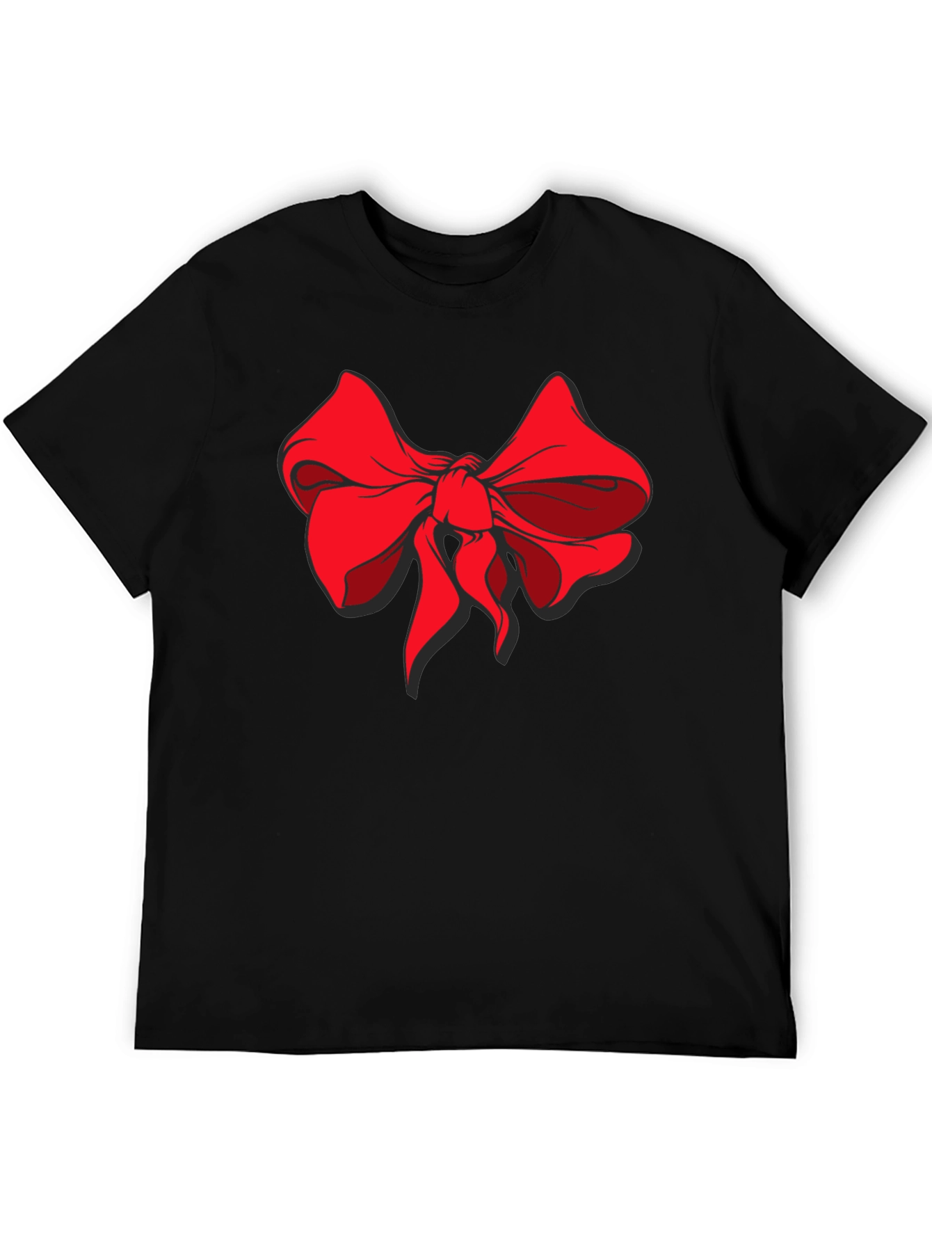 Bold Bow Graphic Tee - Stylish Black Cotton Shirt