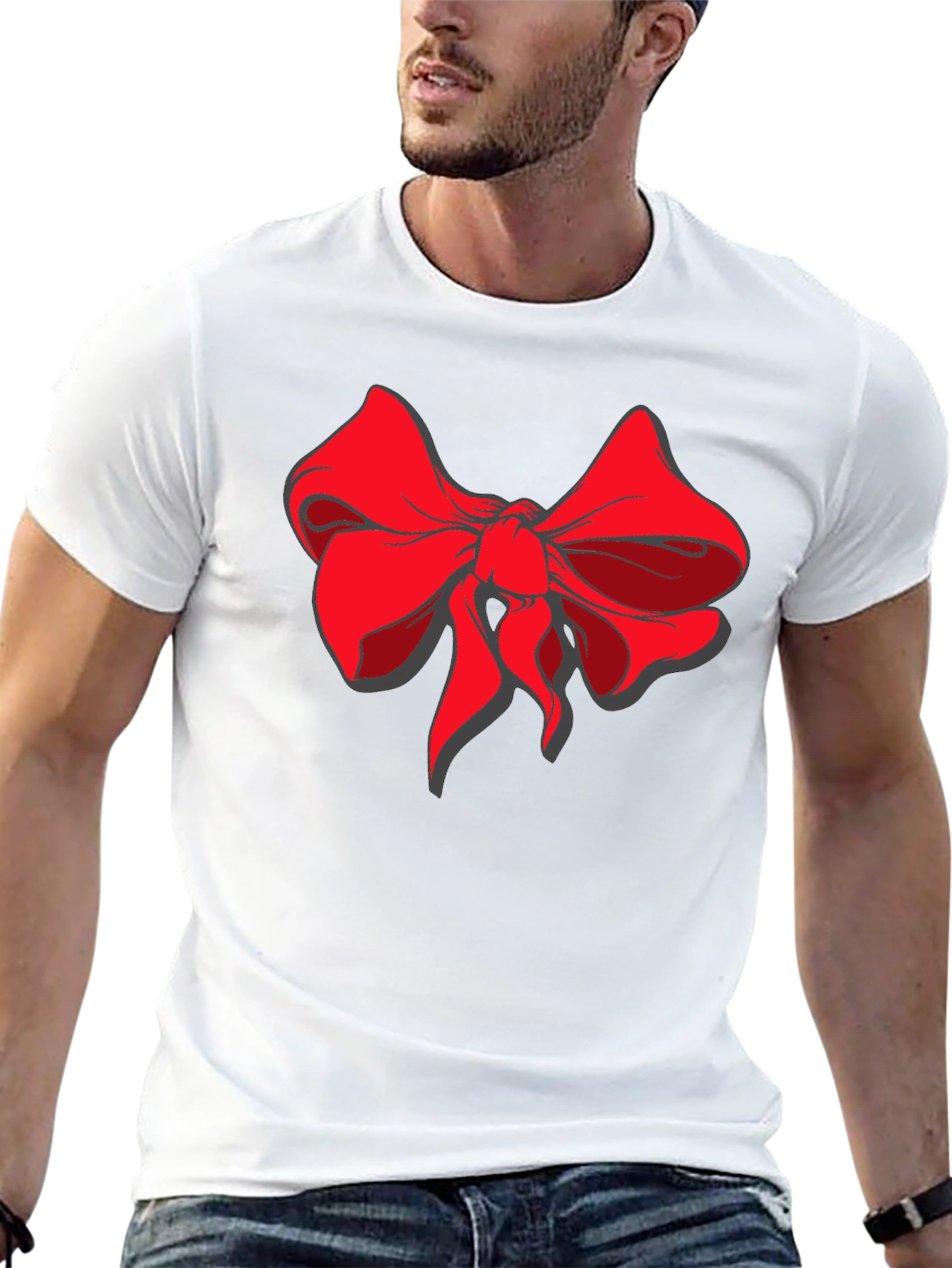 Bold Bow Graphic Tee - Stylish Black Cotton Shirt