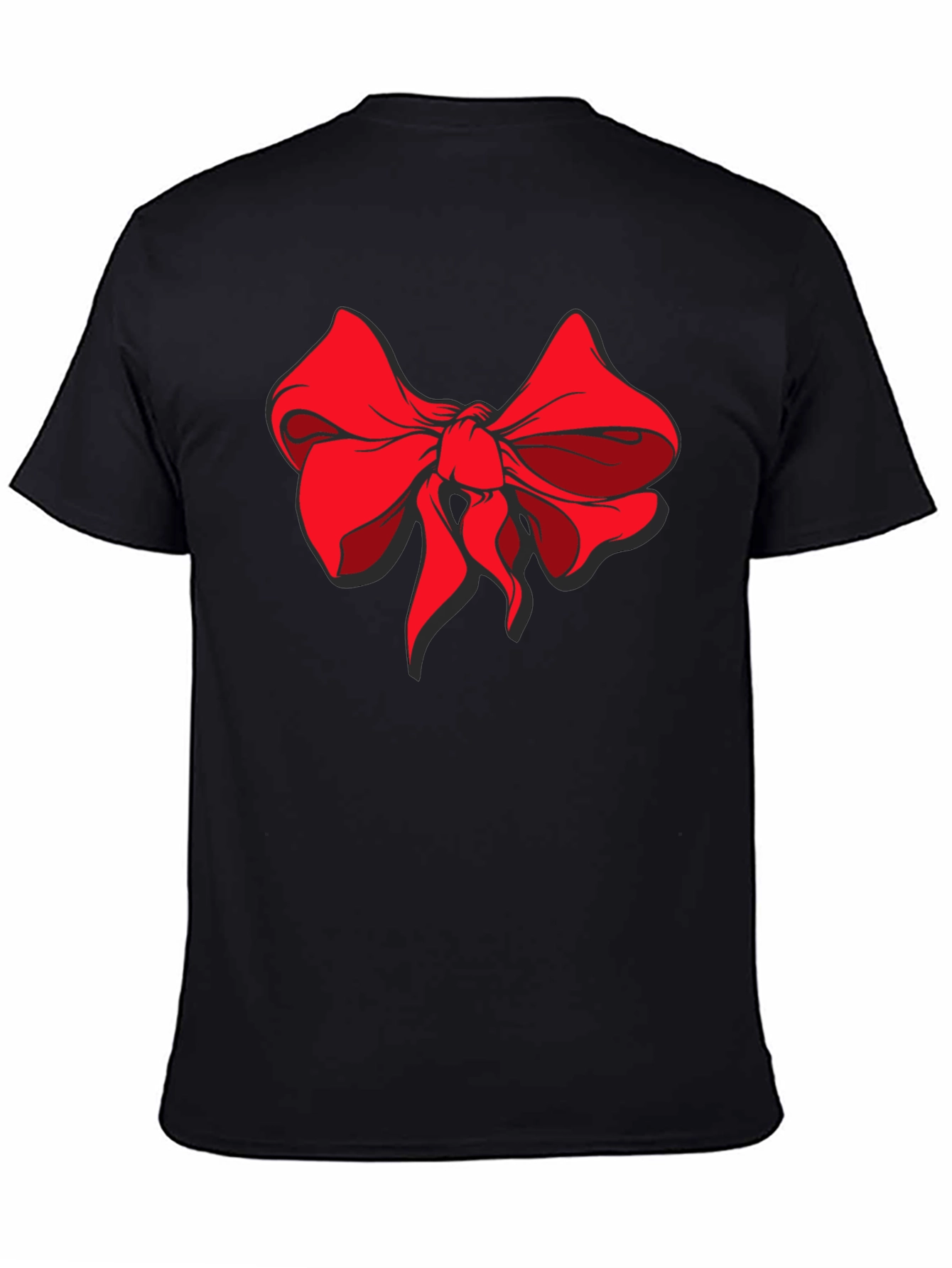 Bold Bow Graphic Tee - Stylish Black Cotton Shirt
