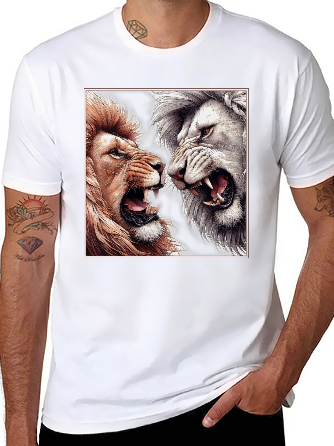 Lion Duel Graphic T-Shirt