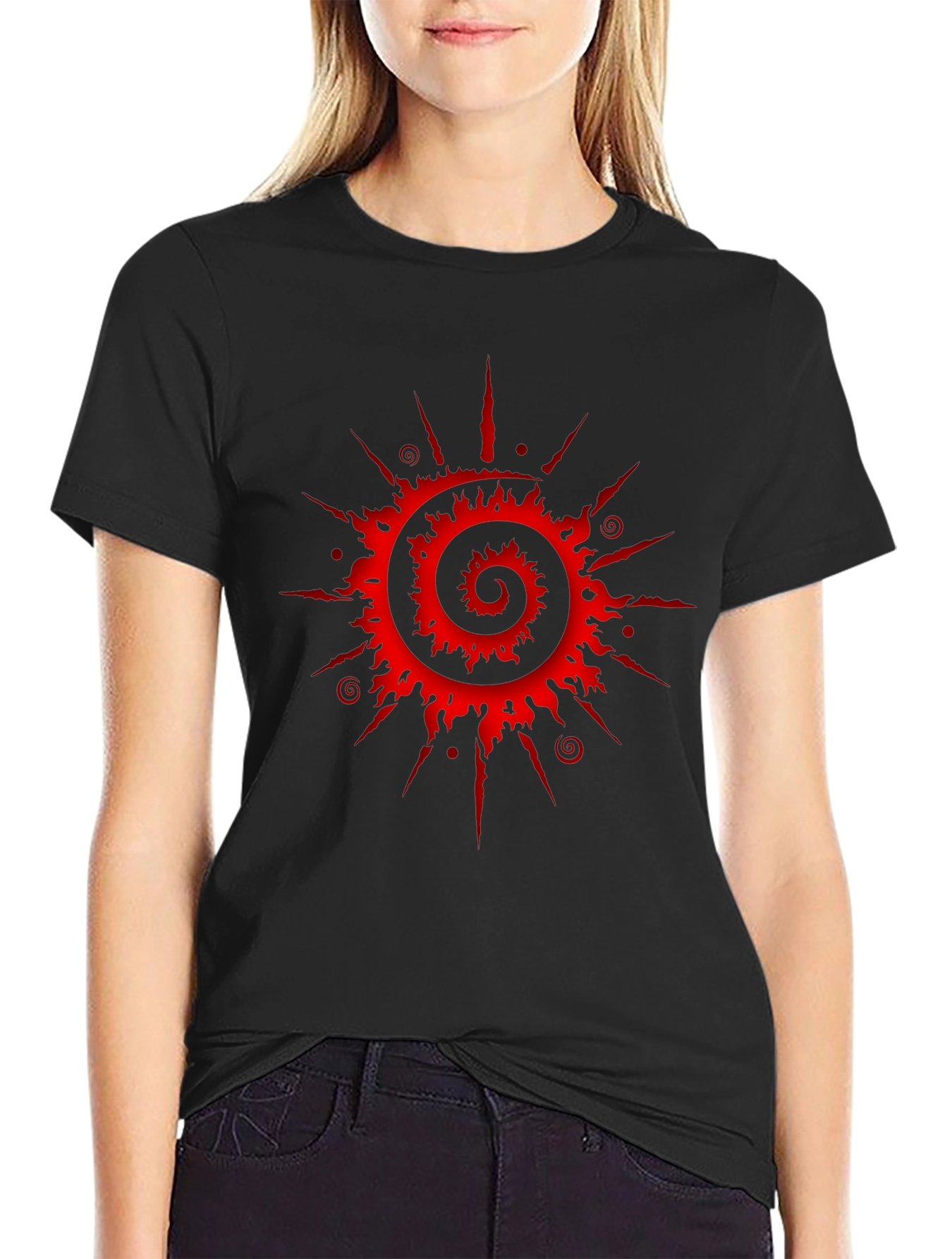 Spiral Sun Graphic Tee - Black