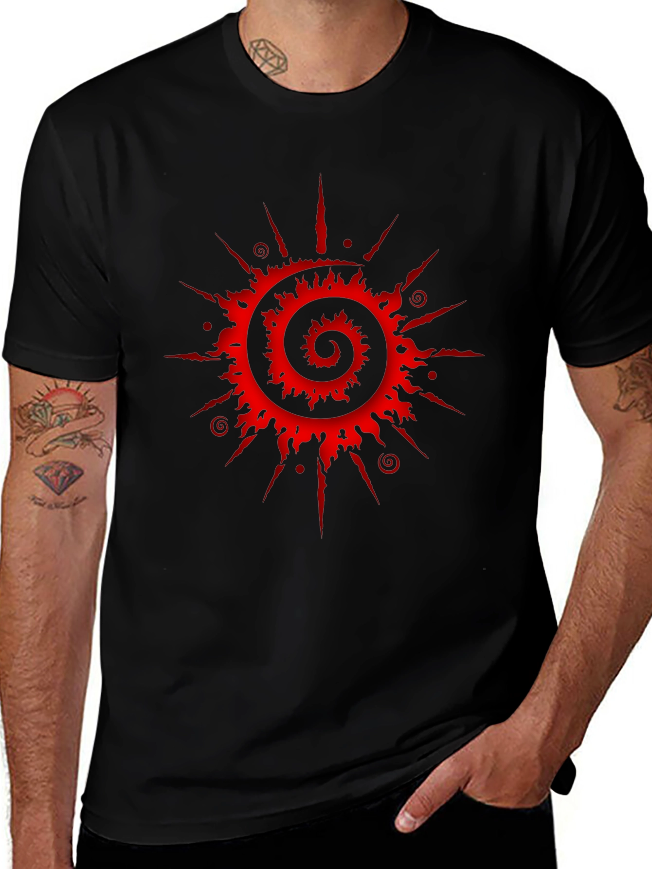 Spiral Sun Graphic Tee - Black
