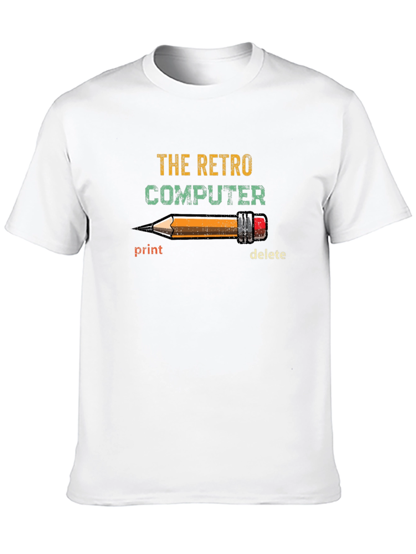 Retro Computer Pencil Print Graphic Tee