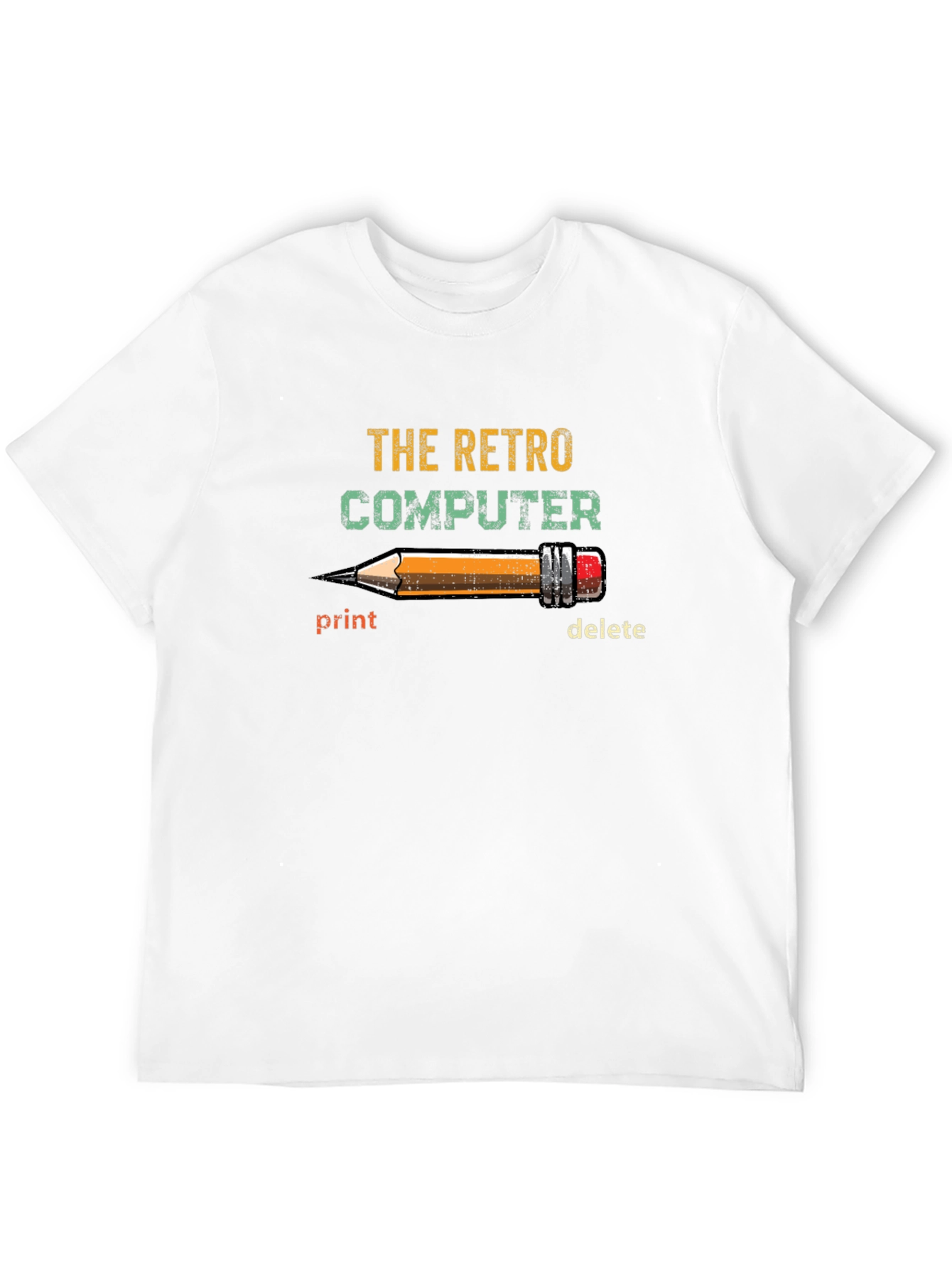 Retro Computer Pencil Print Graphic Tee