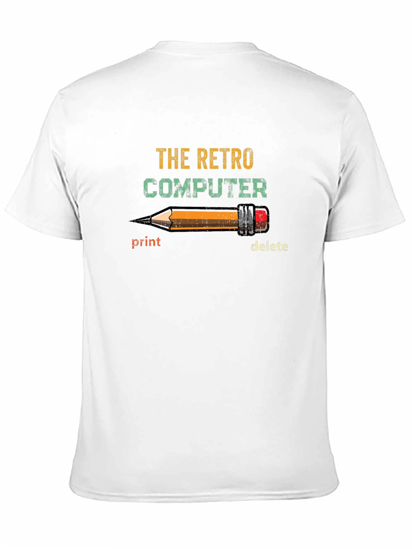 Retro Computer Pencil Print Graphic Tee