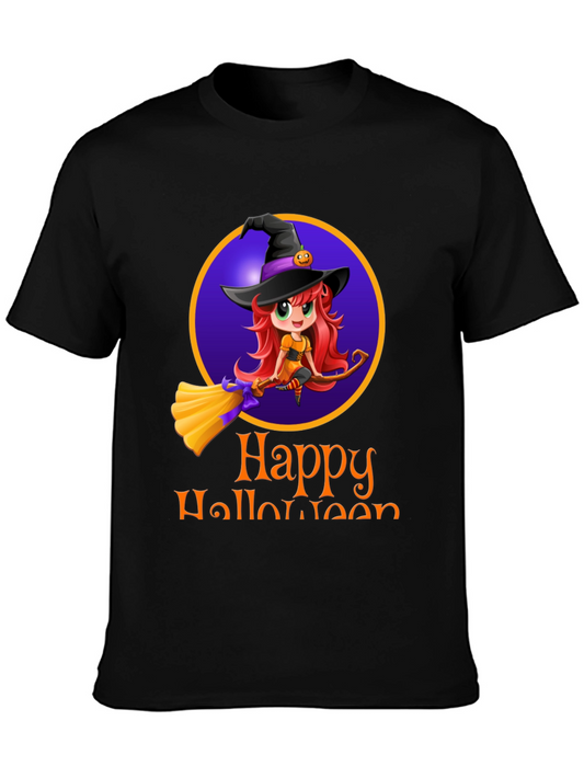 Happy Halloween Witch T-Shirt - Mens Black Tee