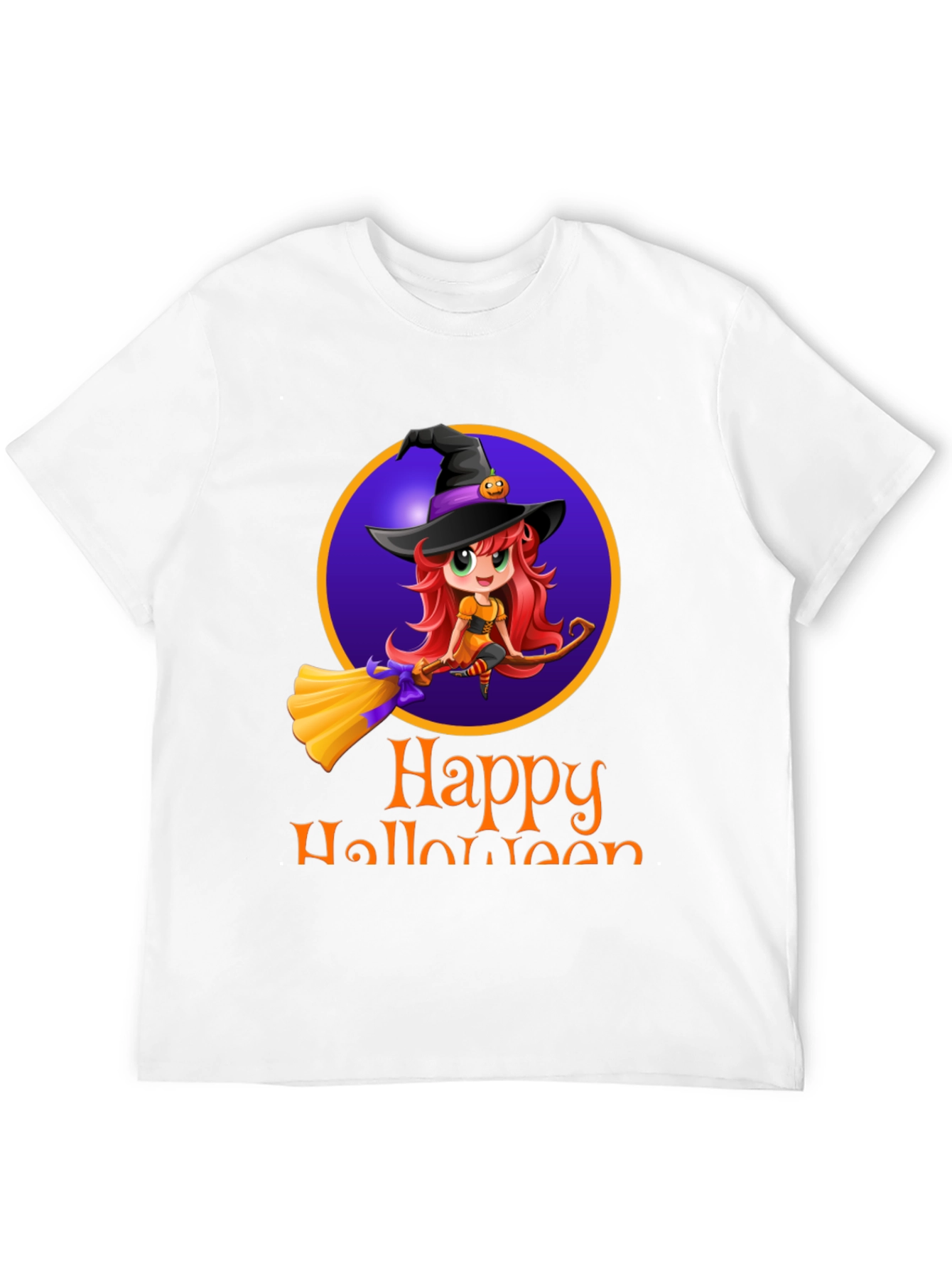 Happy Halloween Witch T-Shirt - Mens Black Tee