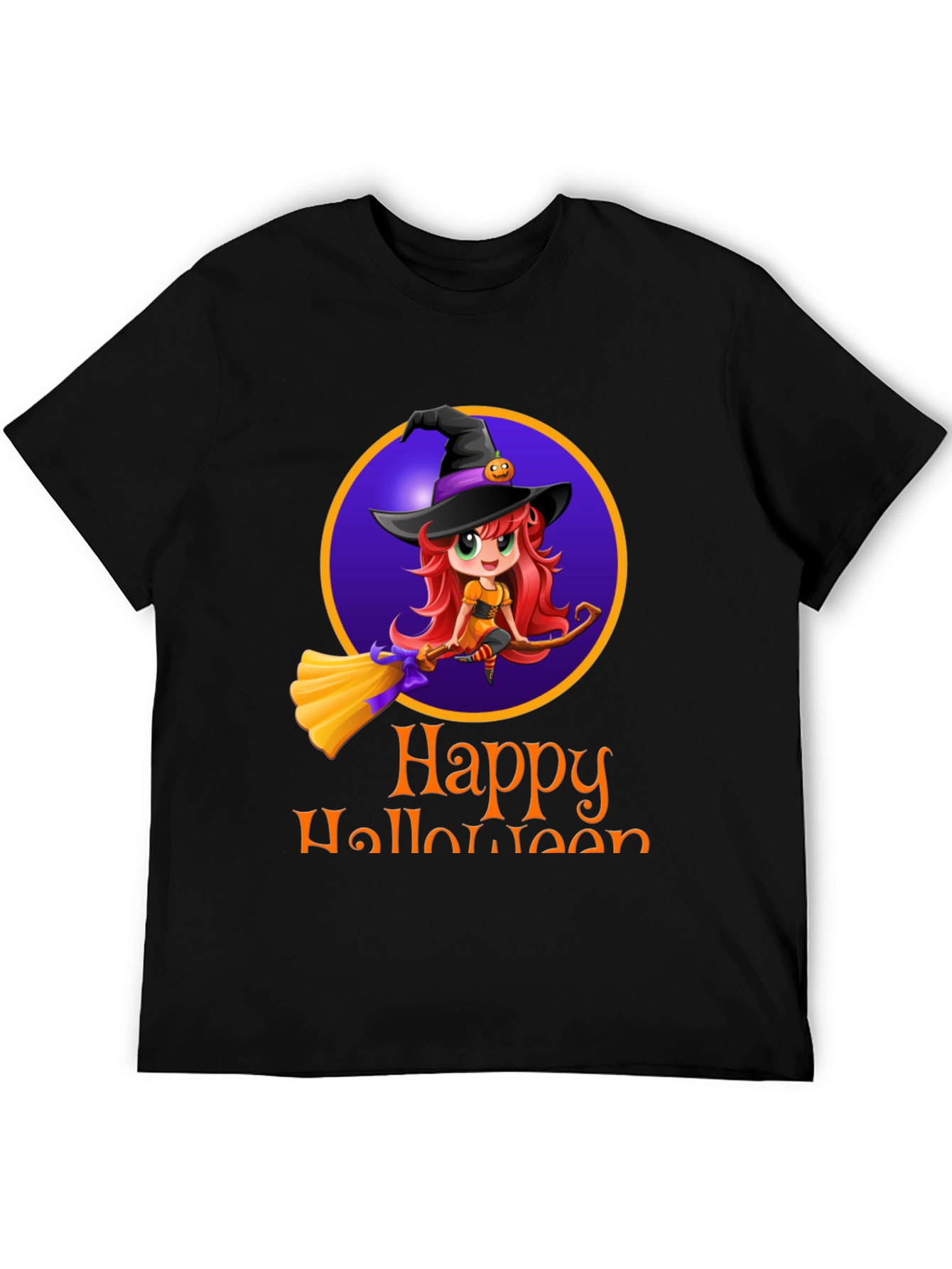 Happy Halloween Witch T-Shirt - Mens Black Tee