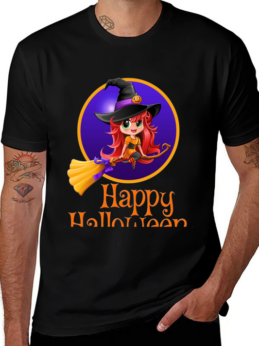 Happy Halloween Witch T-Shirt - Mens Black Tee