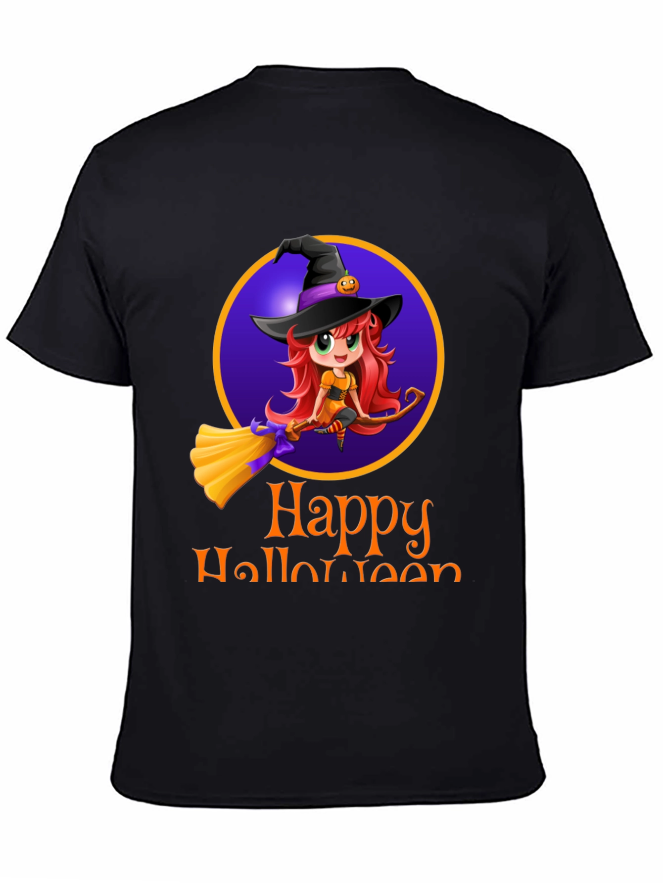 Happy Halloween Witch T-Shirt - Mens Black Tee