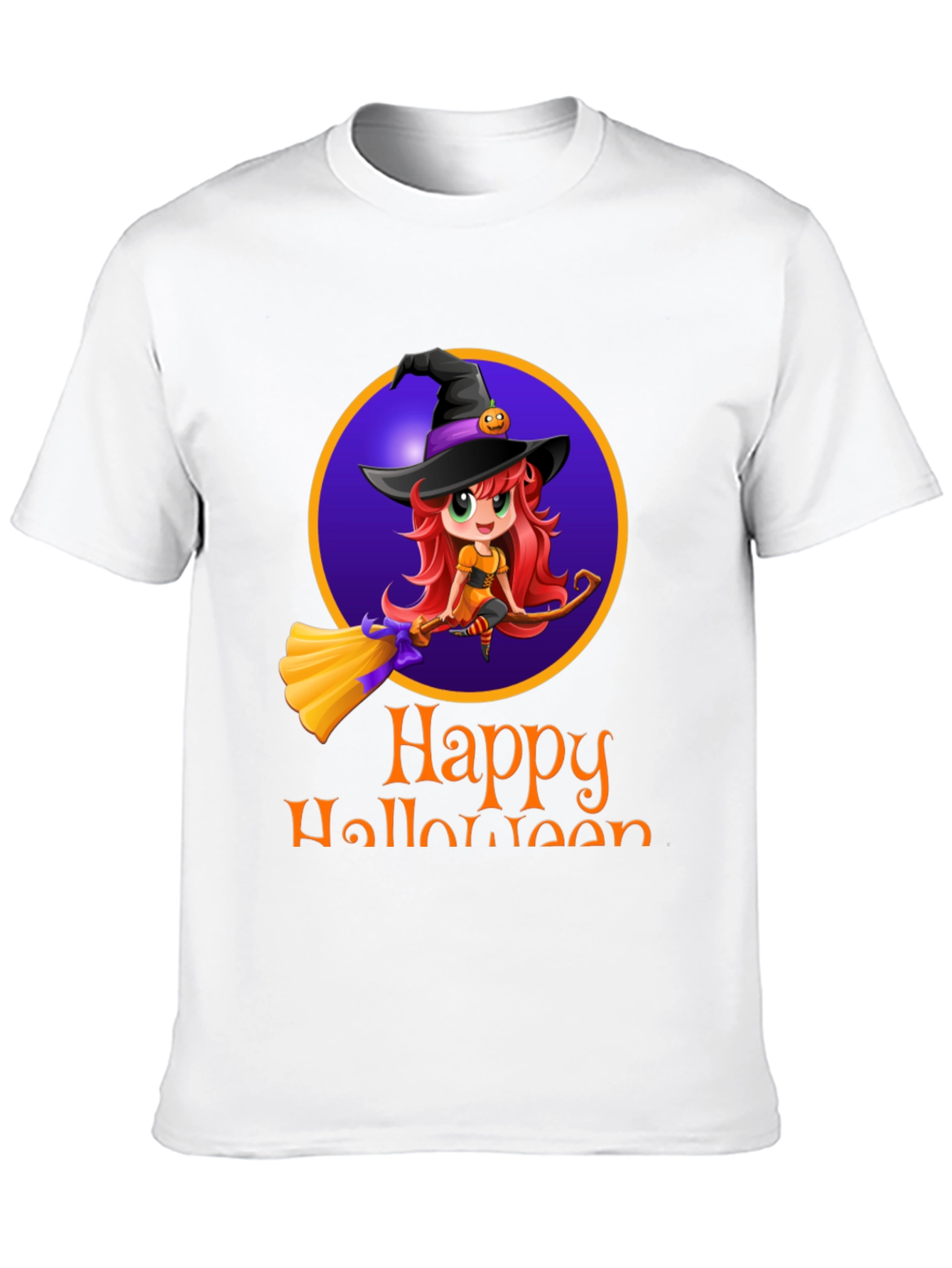 Happy Halloween Witch T-Shirt - Mens Black Tee