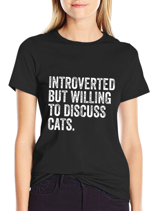 Introverted Cat Lover T-Shirt - Funny Tee
