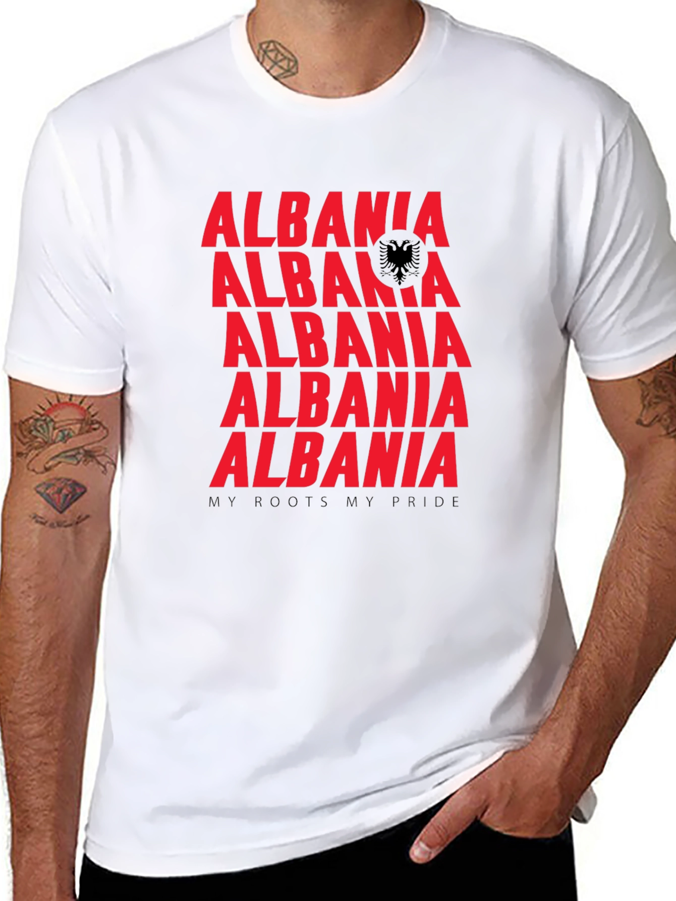 Albania Roots Pride Graphic Tee - Black