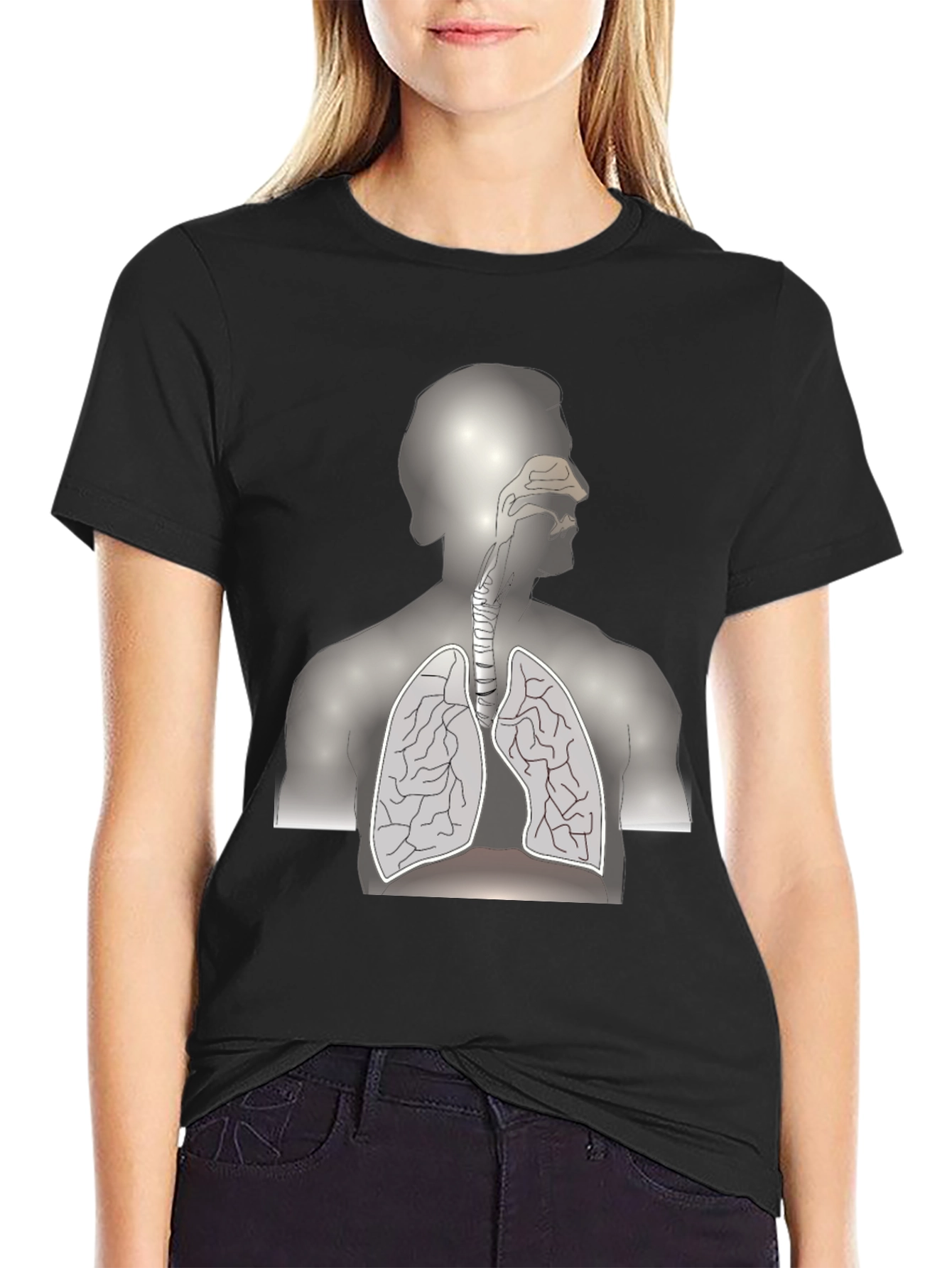 Anatomy Graphic Tee - Human Respiratory System T-Shirt