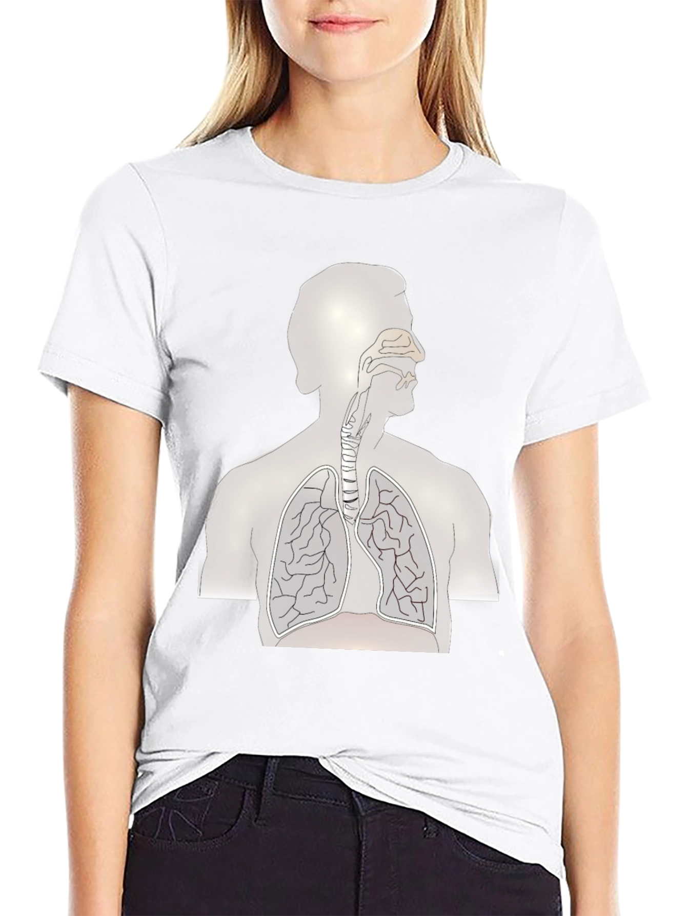 Anatomy Graphic Tee - Human Respiratory System T-Shirt